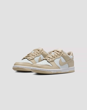 Nike Dunk Low Grade School Boys' "Desert Khaki/Pure Platinum" Breathable mesh upper Modern kids' shoes