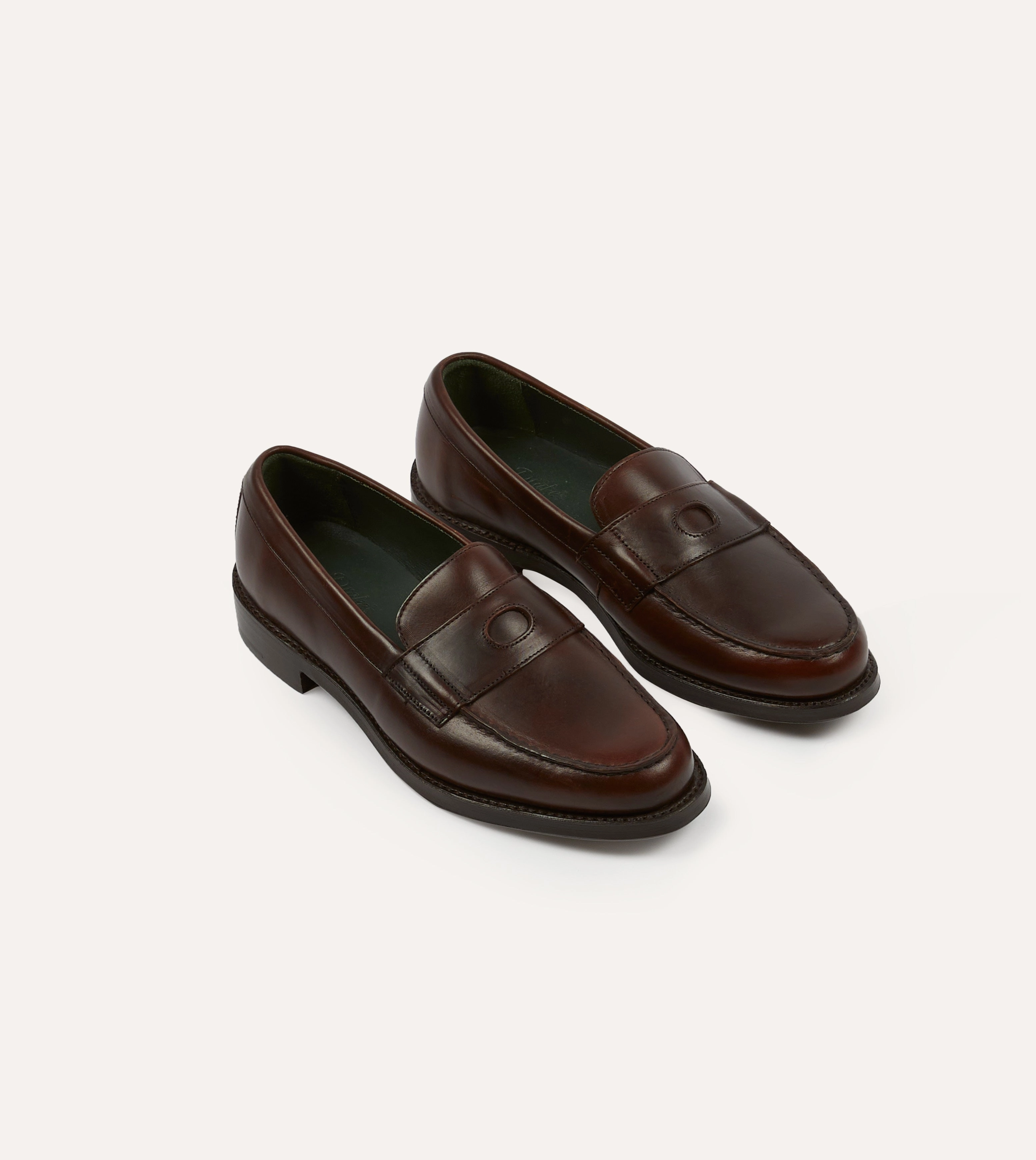 Winner Walk Shift Long Brown Leather Charles Goodyear Welted Penny Loafer