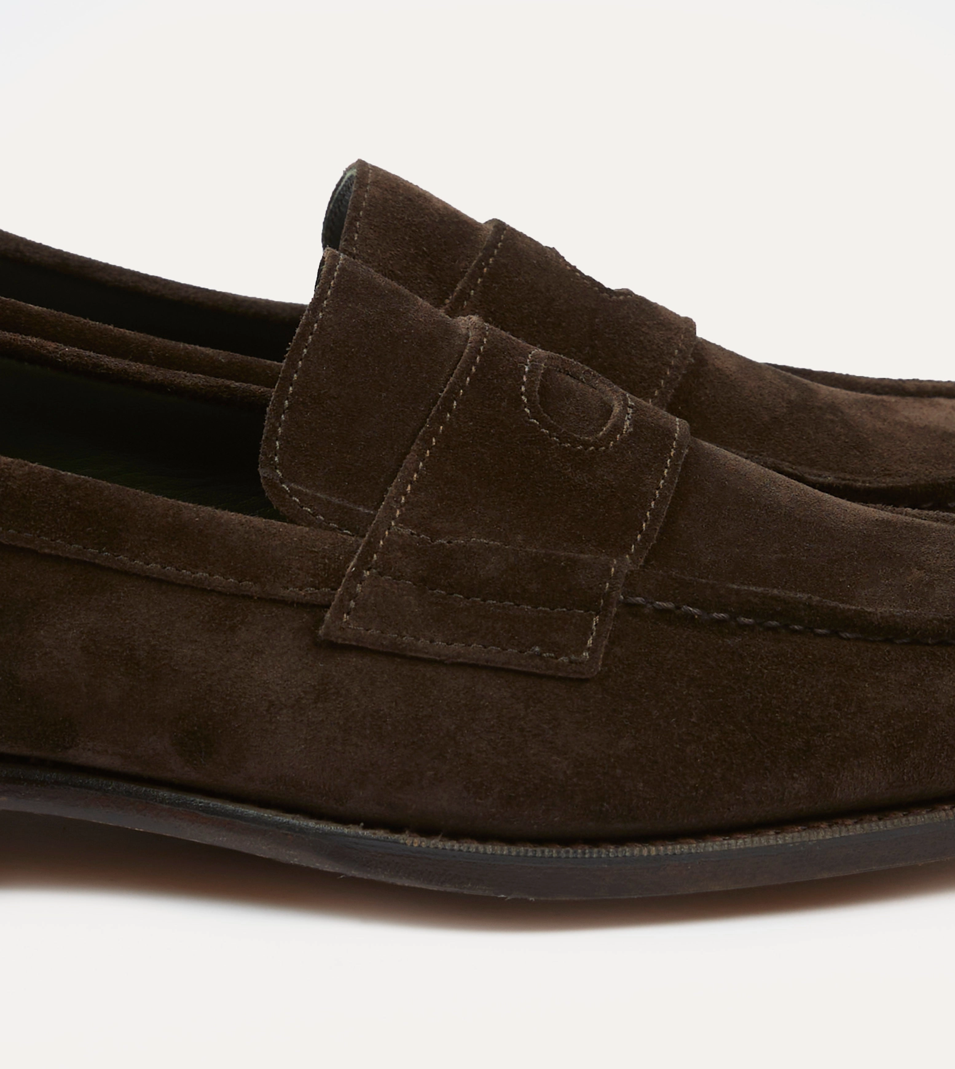 easy move Brown Suede Charles Mk II Goodyear Welted Penny Loafer