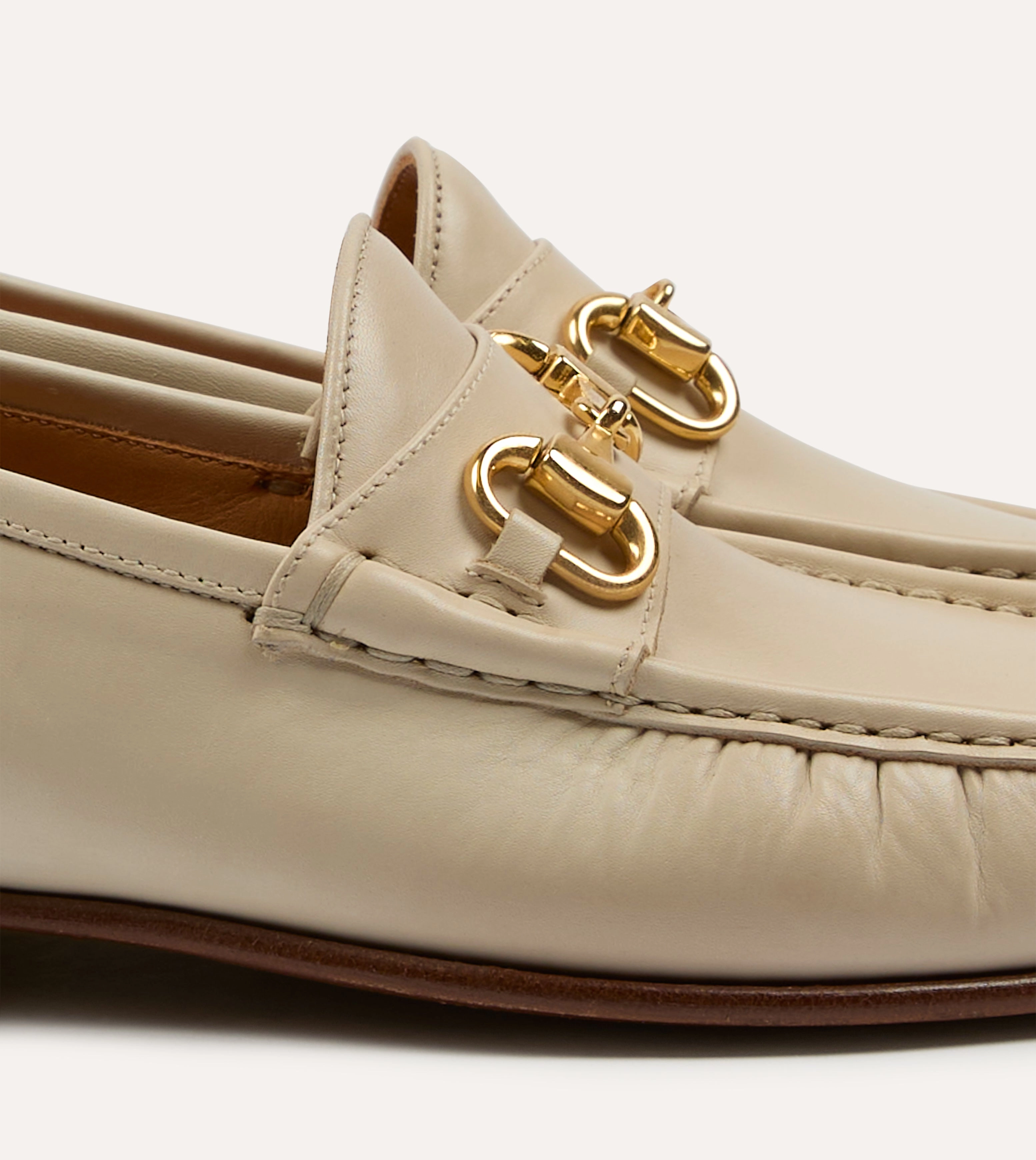 Leg Long Yuketen Moc Ischia Ivory Leather Bit Loafer