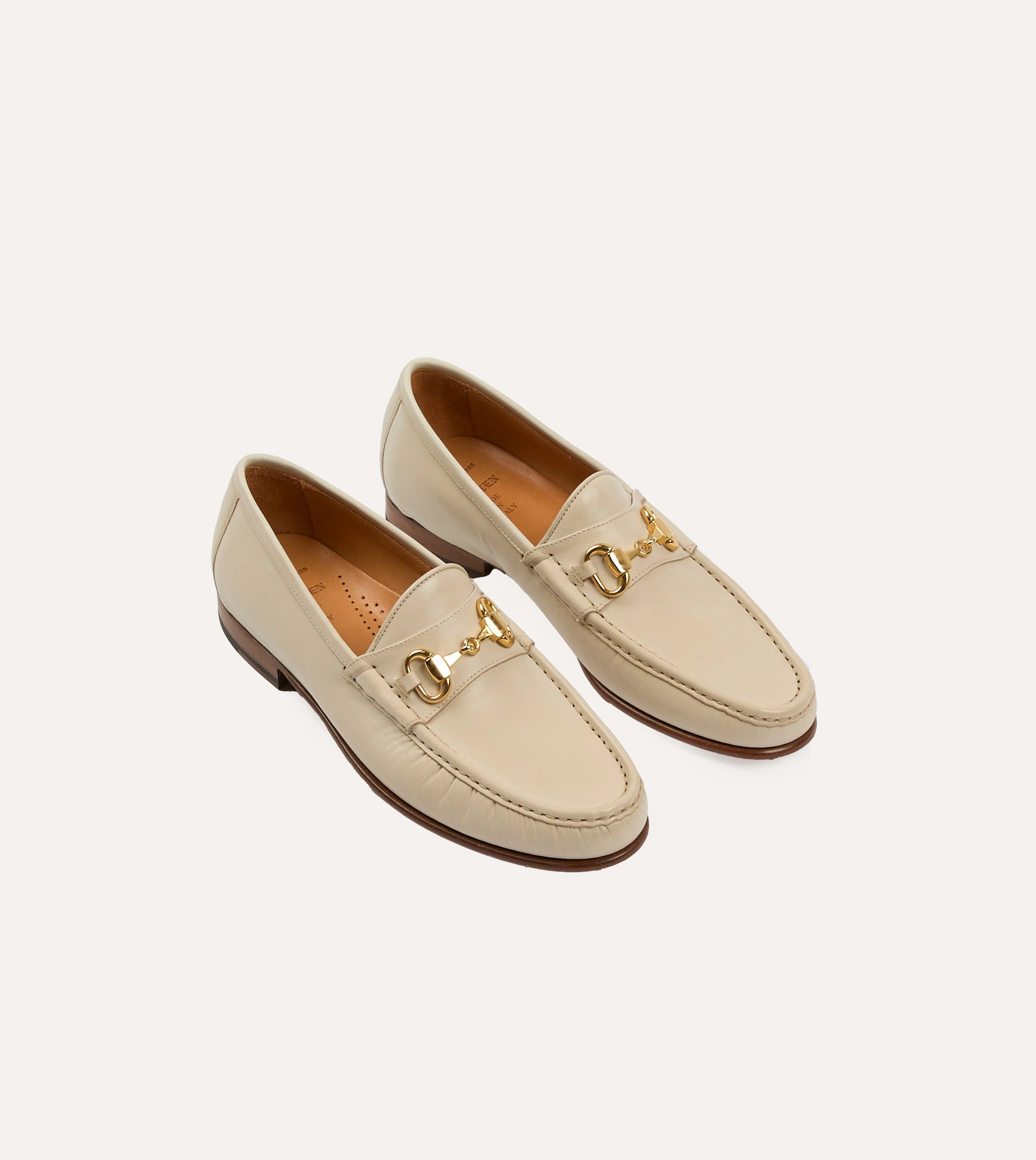 Family Time Yuketen Moc Ischia Ivory Leather Bit Loafer