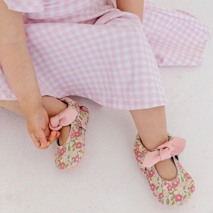 Semi - formal kids' shoes Spring Bouquet Knotted Bow Baby Shoe