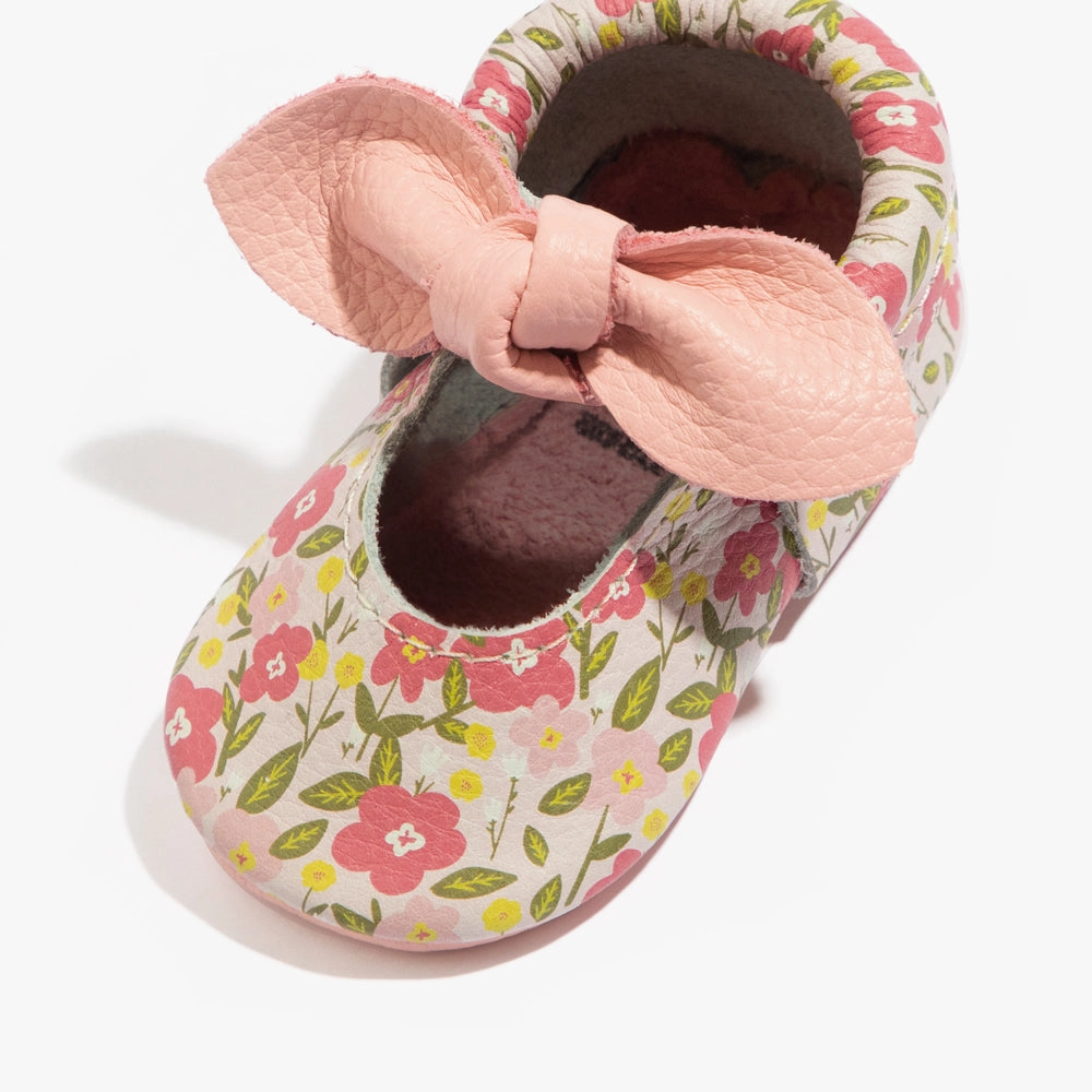 Spring Bouquet Knotted Bow Baby Shoe Quick Dry Lining