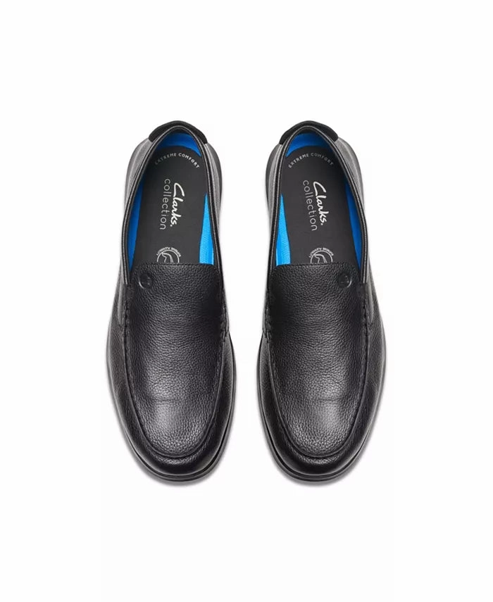 Strap Mode Easy Flow Clarks Men's Flexway Step Leather Slip Ons - Black