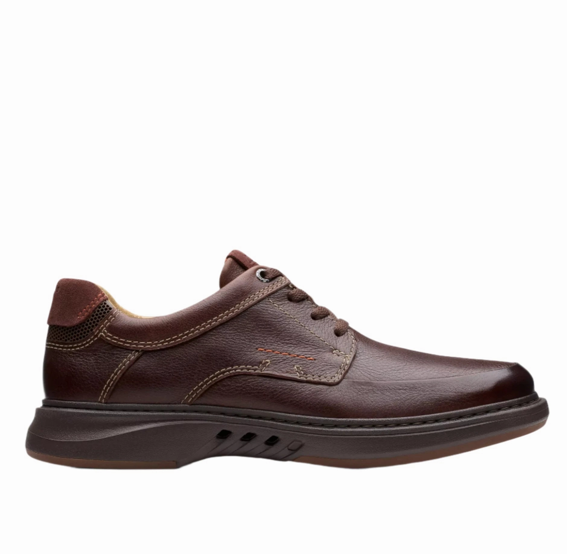 Flexible Outsole Valley Run Clarks Men's Un Briley Lace Shoe - Mahogany
