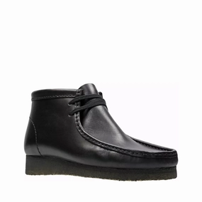 Clarks Men's Wallabee Boot Black - Leather Street Edge