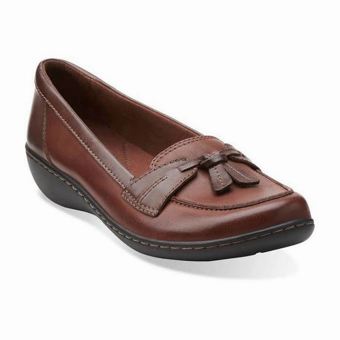 Clarks Women's Ashland Bubble Loafer - Brown Padded Comfort Cold Weather Ankle Support