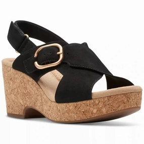 Anti Odor synthetic leather Clarks Women's Giselle Dove Sandals - Black