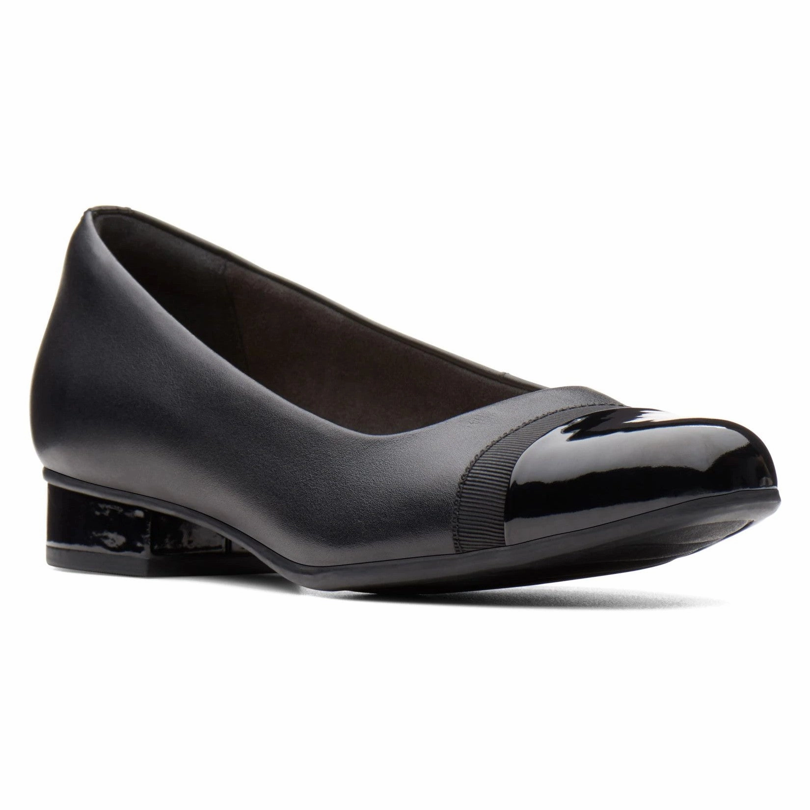 Clarks Women's Juliet Monte Pump - Black Heat Guard Polish Look