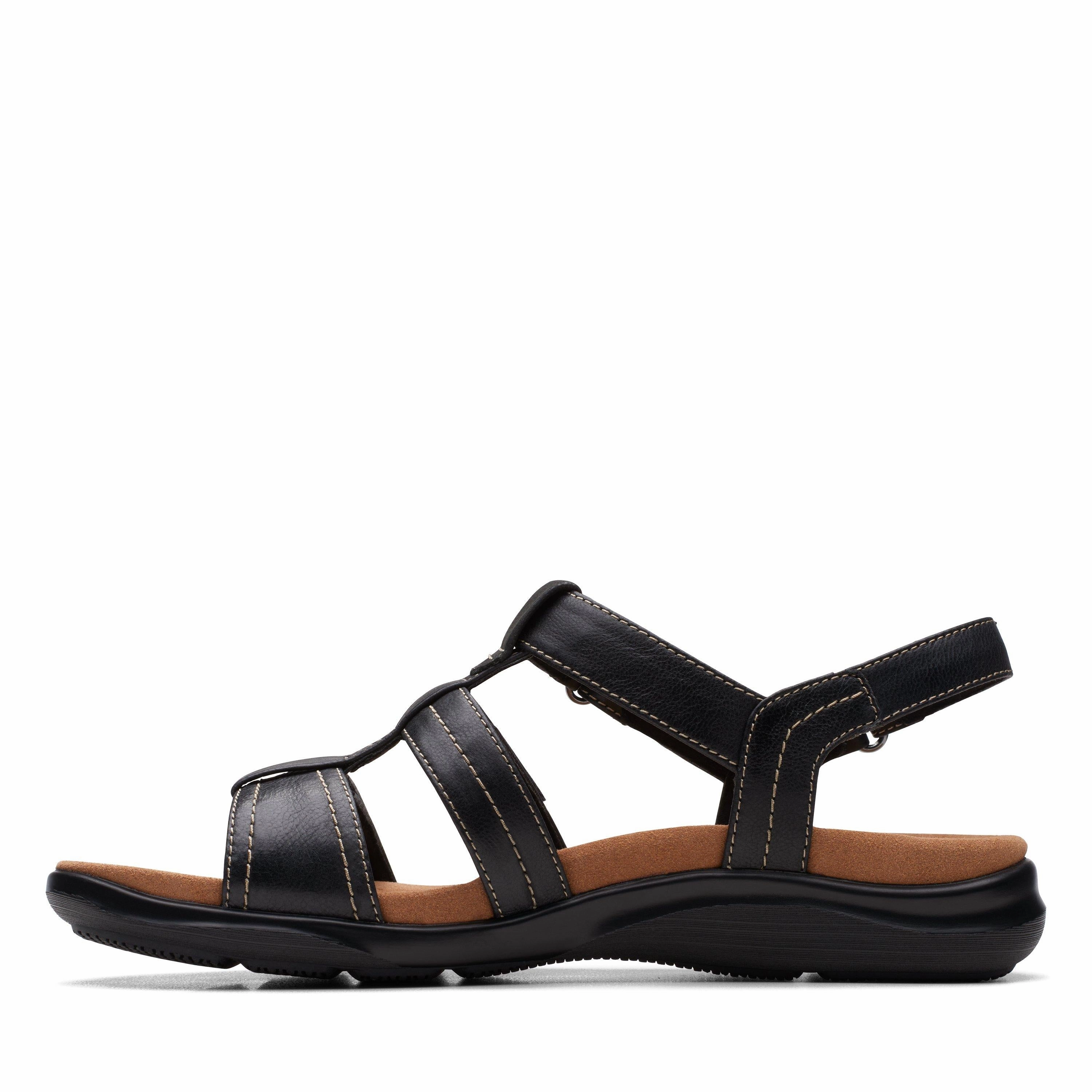 Clarks Women's Kitly Step Back Strap Sandal - Black Low Top