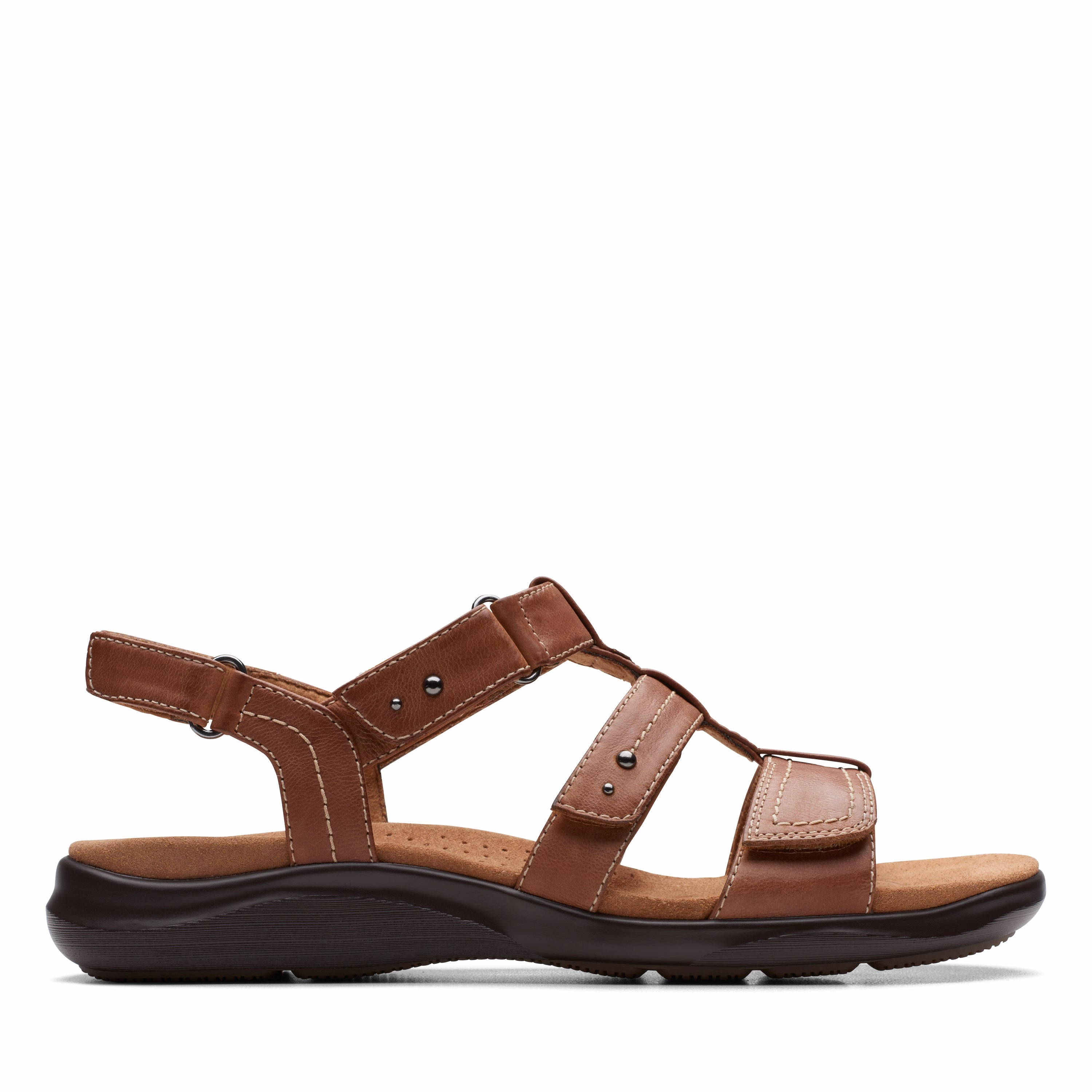 Clarks Women's Kitly Step Back Strap Sandal - Tan Ankle wrap