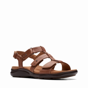 Blister prevention Clarks Women's Kitly Step Back Strap Sandal - Tan