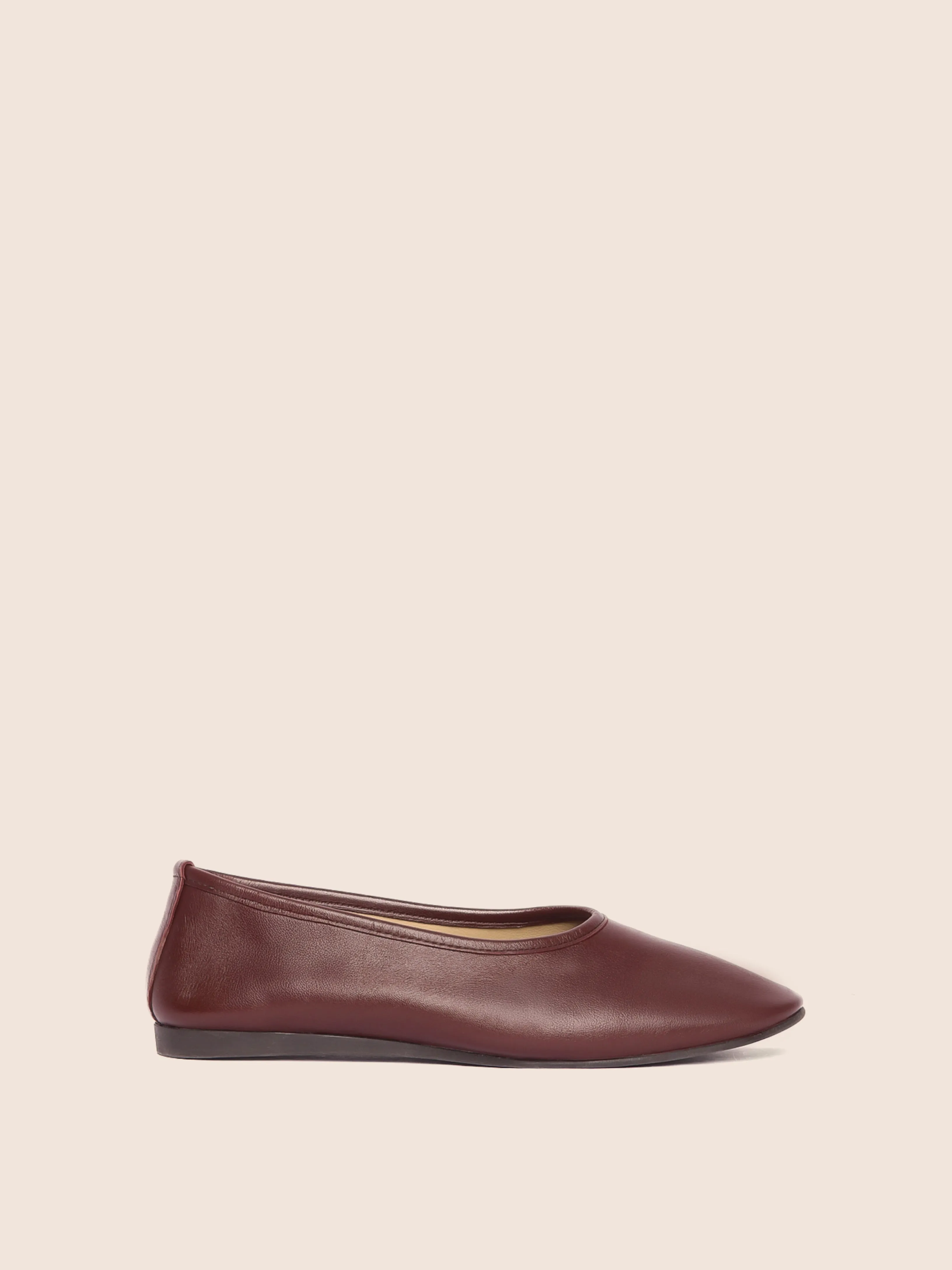 Trofa Plum Ballerina Soft Leather Shoes Leather
