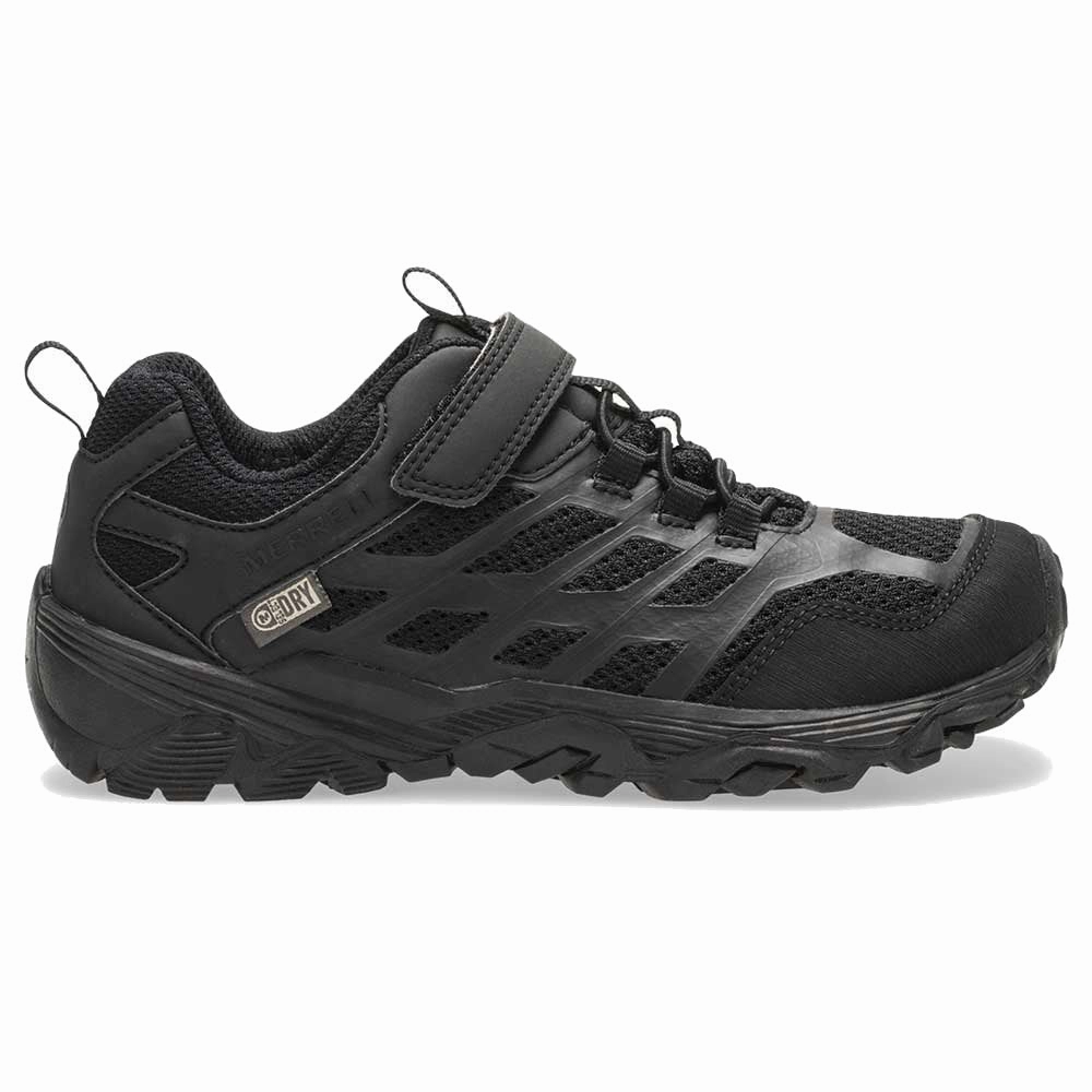 Merrell Kid's Moab FST Low Waterproof Sneaker - Black Green Core