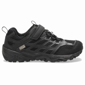 Quick Drying Airport Travel Synthetic Upper Merrell Kid's Moab FST Low Waterproof Sneaker - Black