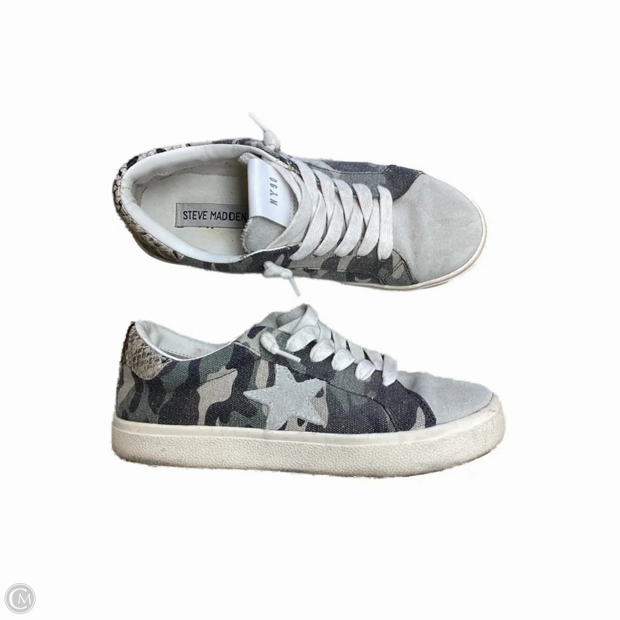 Airflow Channel Design Enhanced Lateral Support Shoes Sneakers By Steve Madden In Camouflage Print, Size: 6.5