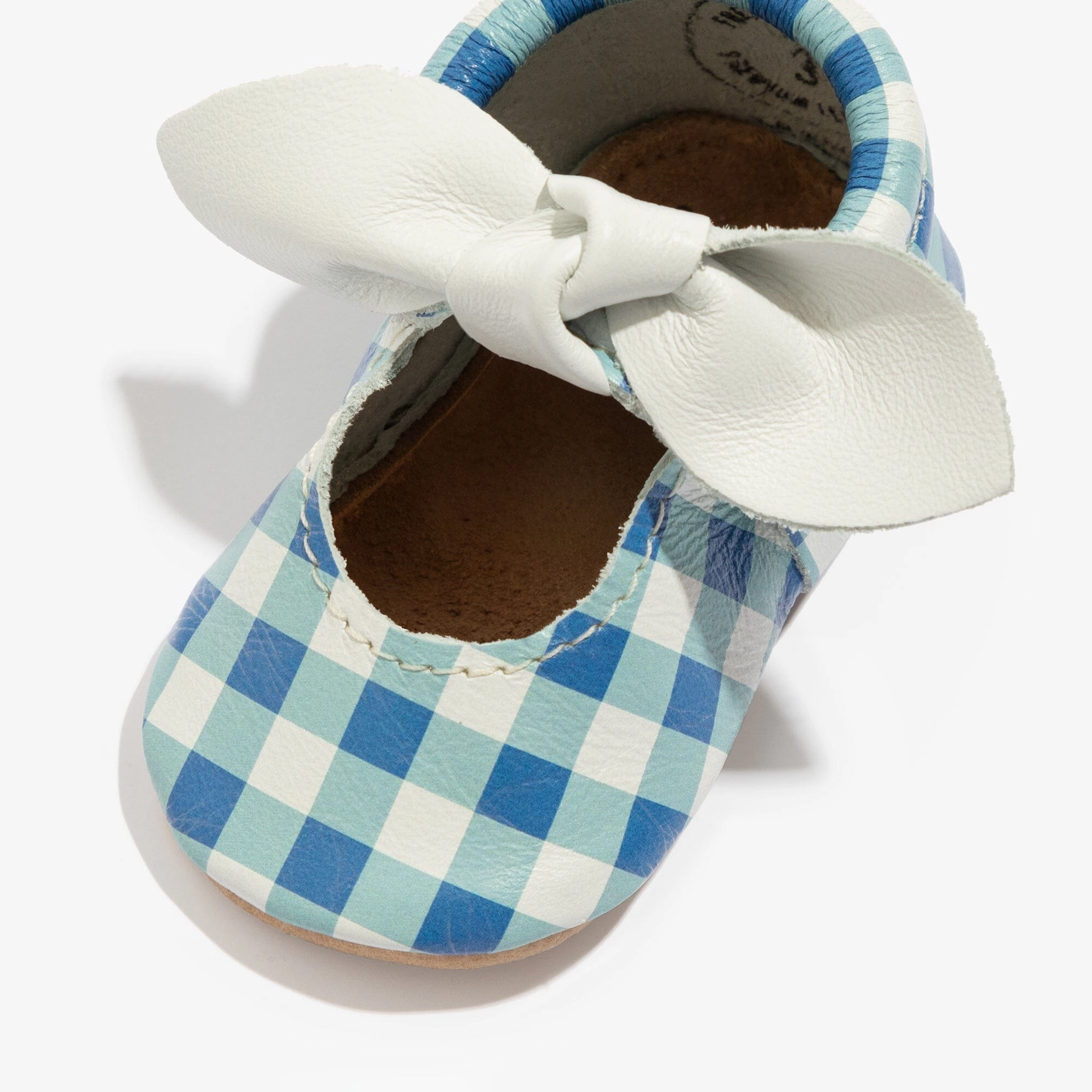 All Day Comfort Dorothy Gingham Knotted Bow Baby Shoe