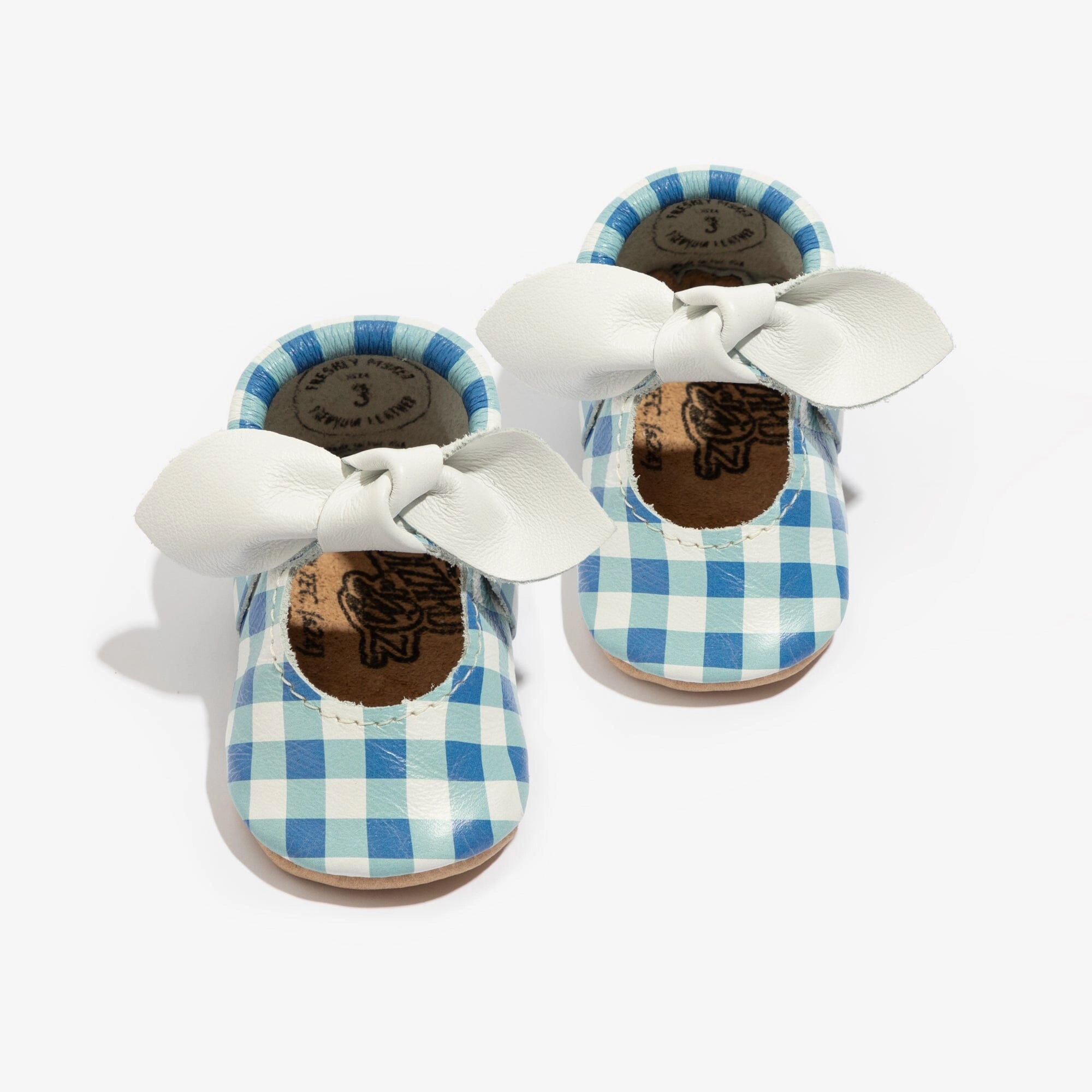 Dorothy Gingham Knotted Bow Baby Shoe Velcro Closure Lightweight Frame