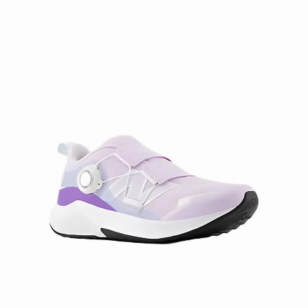 New Balance Girl's DynaSoft Reveal BOA Running Sneaker - Milk/Violet (Kids Sizes 3.5 to 7) Vibration Dampening Layer