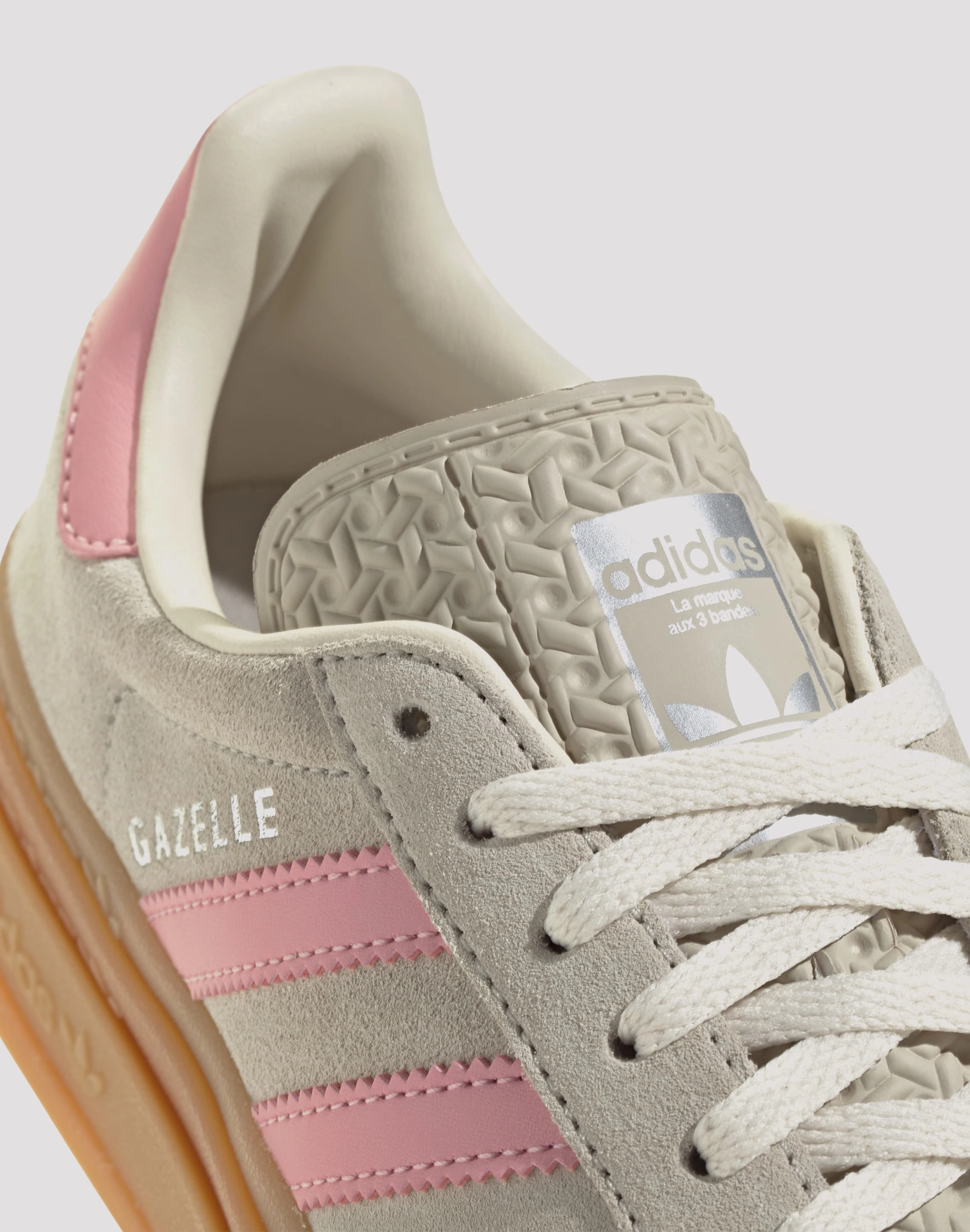 Adidas Originals Gazelle Bold Grade School Girls' "Wonder Alumina/Semi Pink Spark/Cream White" Soft Interior Lining waterproof
