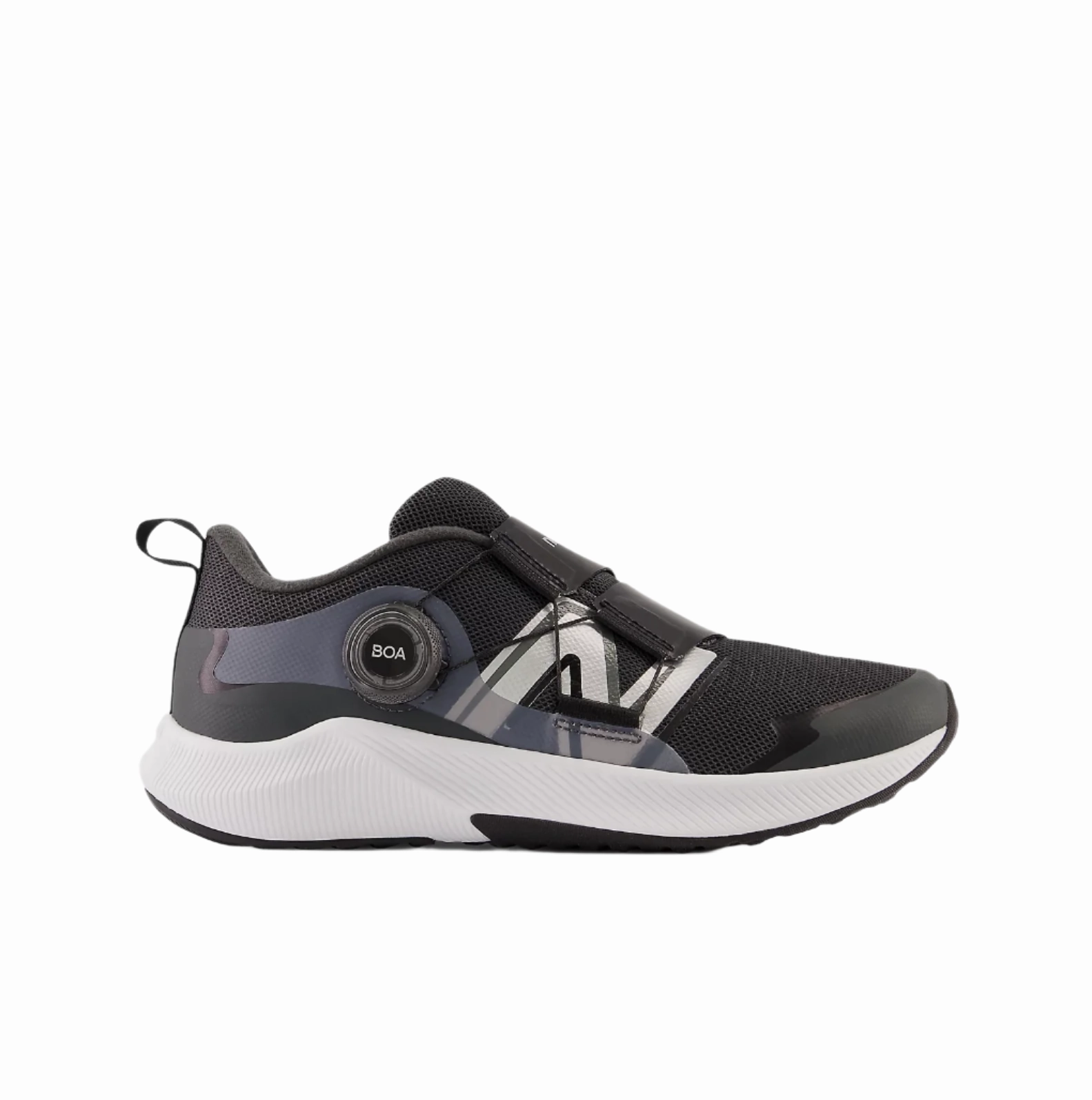 New Balance Big Kids DynaSoft Reveal Boa Sneaker (Sizes 3.5-7) - Blacktop Multi Directional Tread Pattern Flex grooves