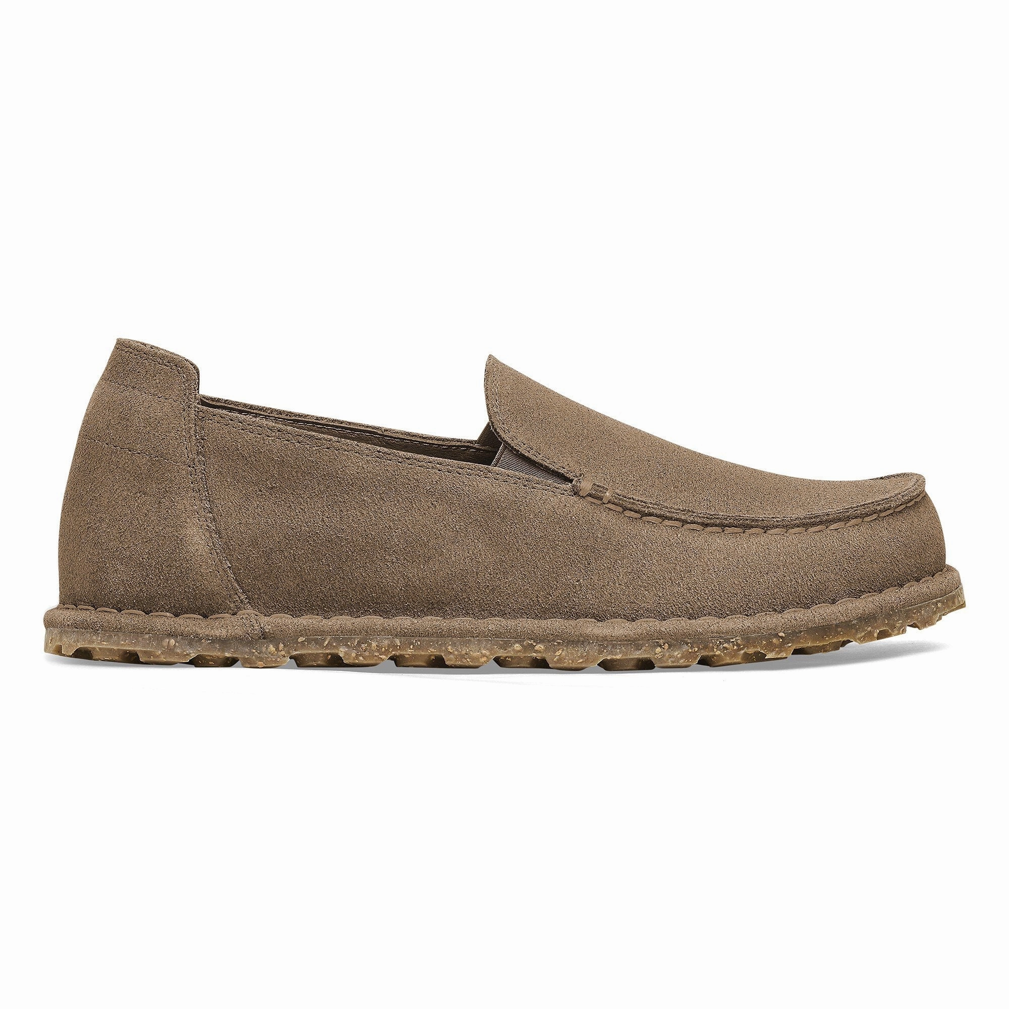 Birkestock Men's Utti Slip On Shoe - Suede Leather Gray Taupe Minimal Lifestyle Slides