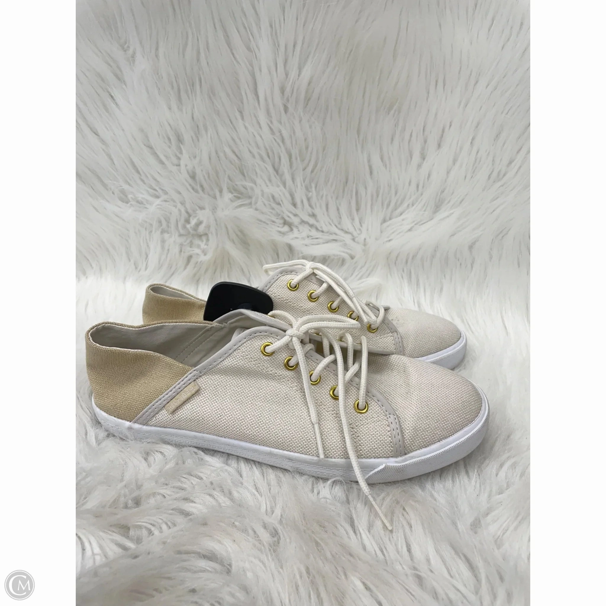 Shoes Sneakers By Tommy Hilfiger In Tan & White, Size: 8.5 Tensile Heel Pull Tab