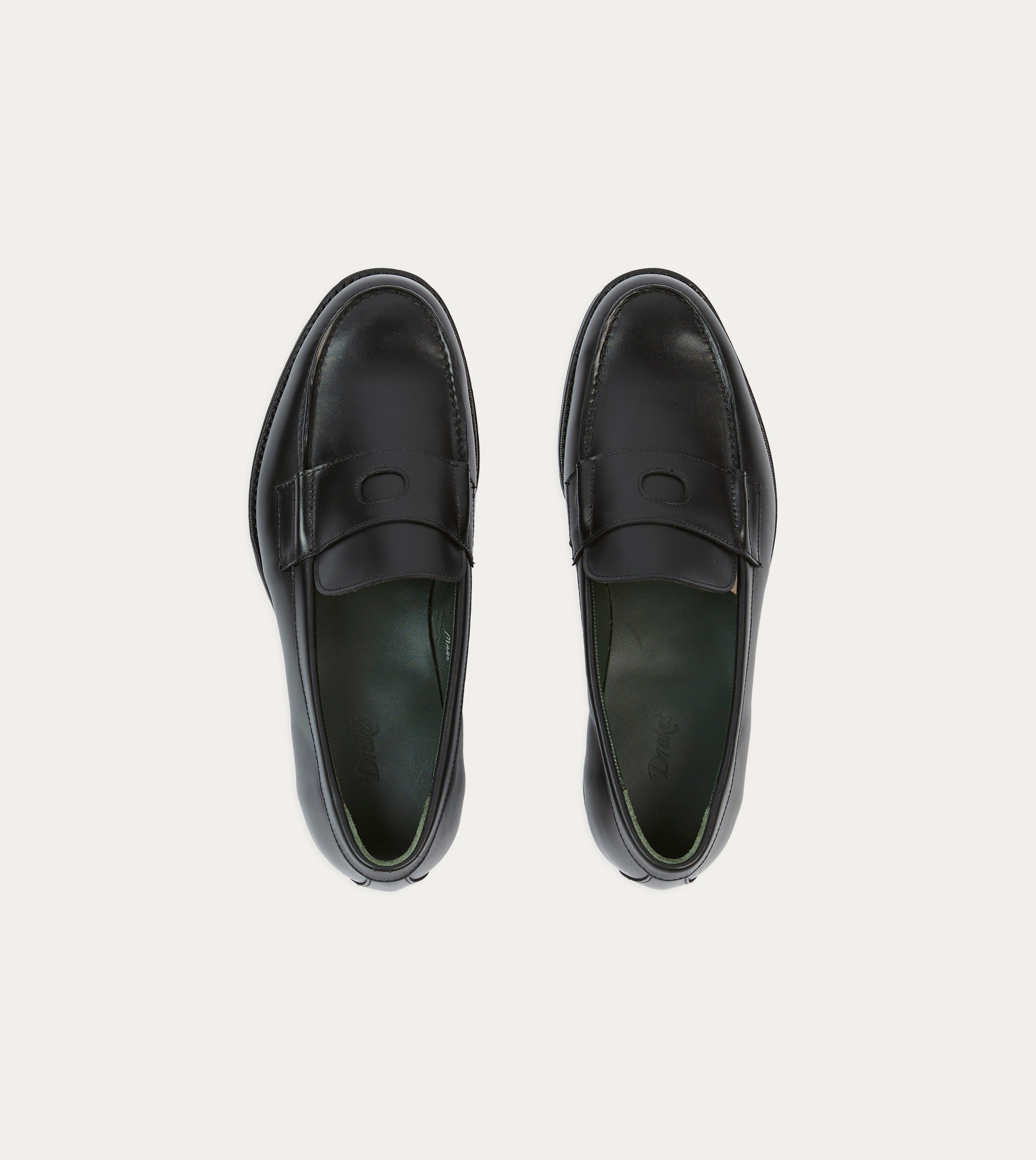 Skill Shade Black Calf Leather Charles Mk II Goodyear Welted Penny Loafer
