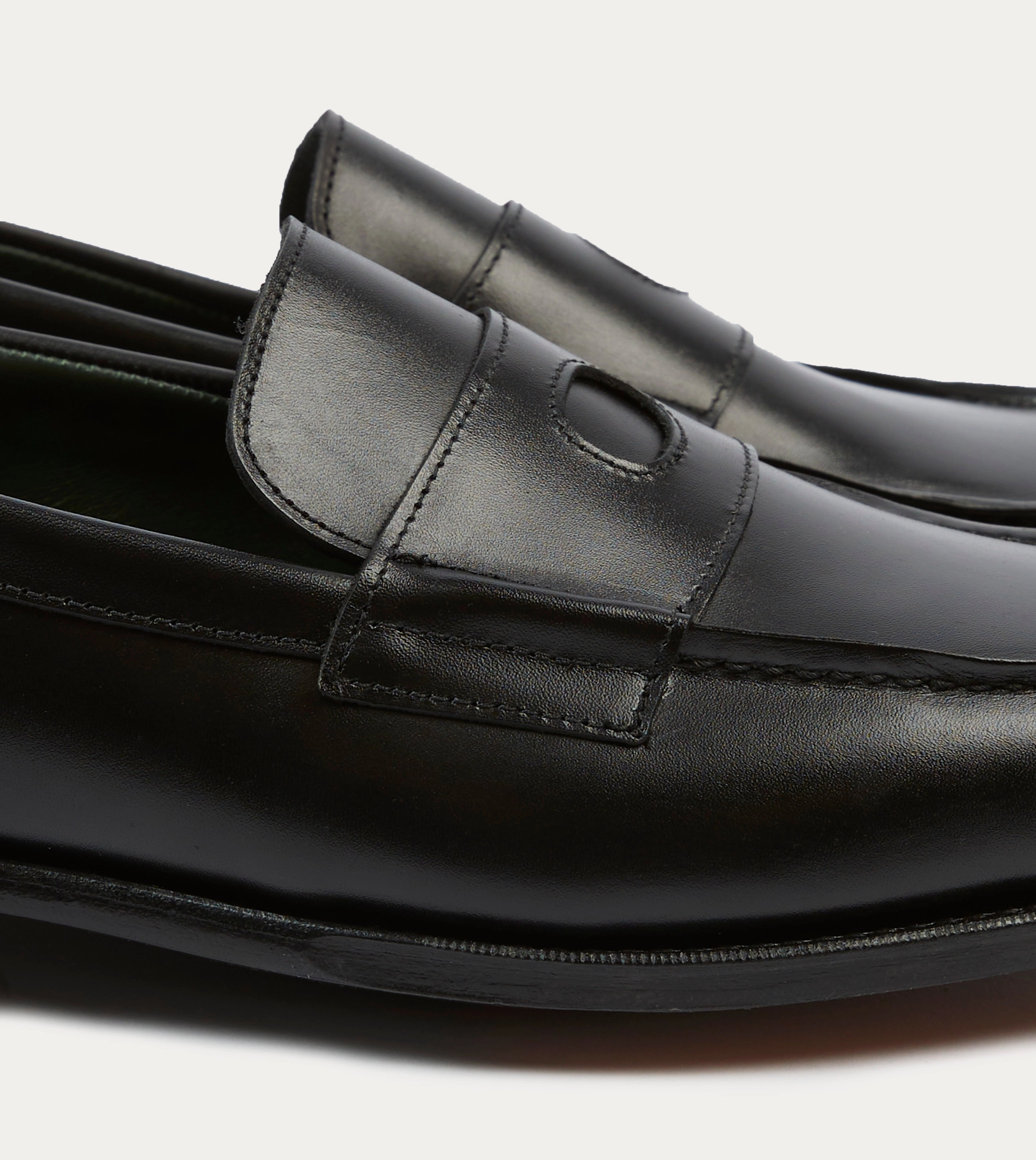 Mark Guard Black Calf Leather Charles Mk II Goodyear Welted Penny Loafer