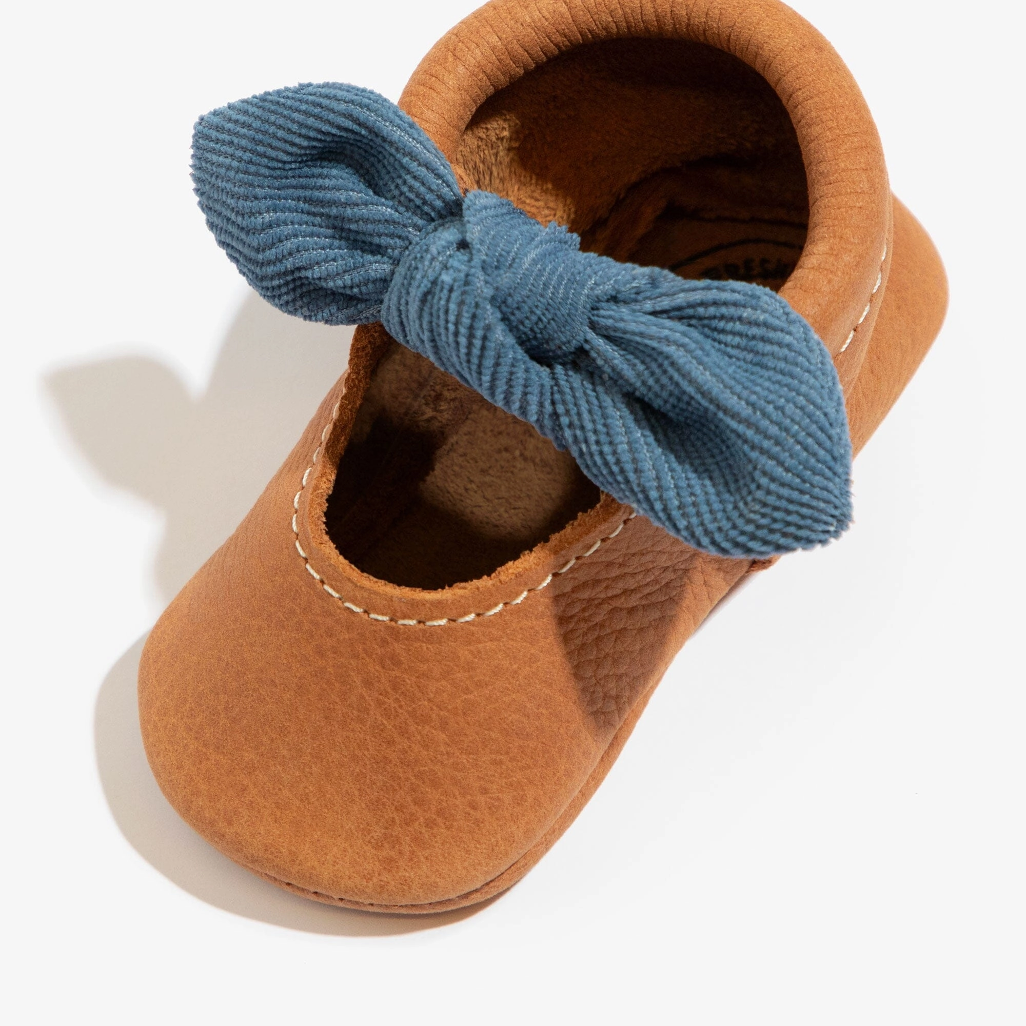 Corduroy Cowgirl Knotted Bow Baby Shoe SoftInsoles Flexible Grooves