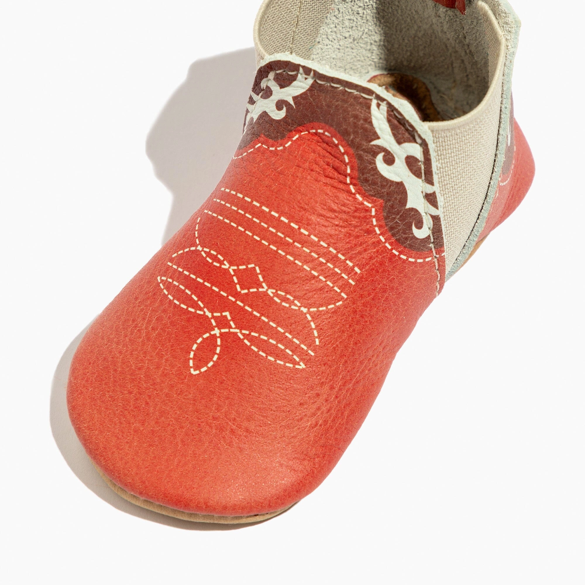 Reinforced toe Stretchable Collar Crimson Cowboy Chelsea Boot Baby Shoe