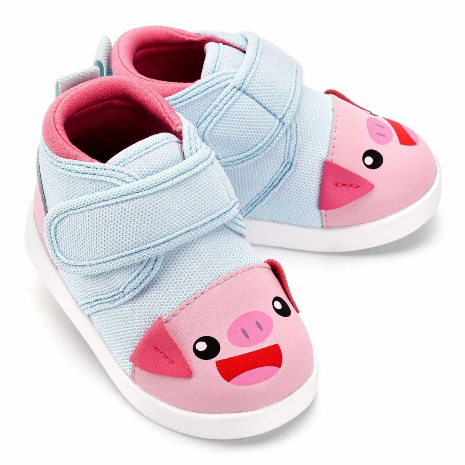 Strap Mode Cute Pig Squeaky Toddler Shoes  | Pink/Blue