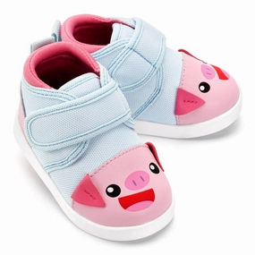 Strap Mode Cute Pig Squeaky Toddler Shoes  | Pink/Blue
