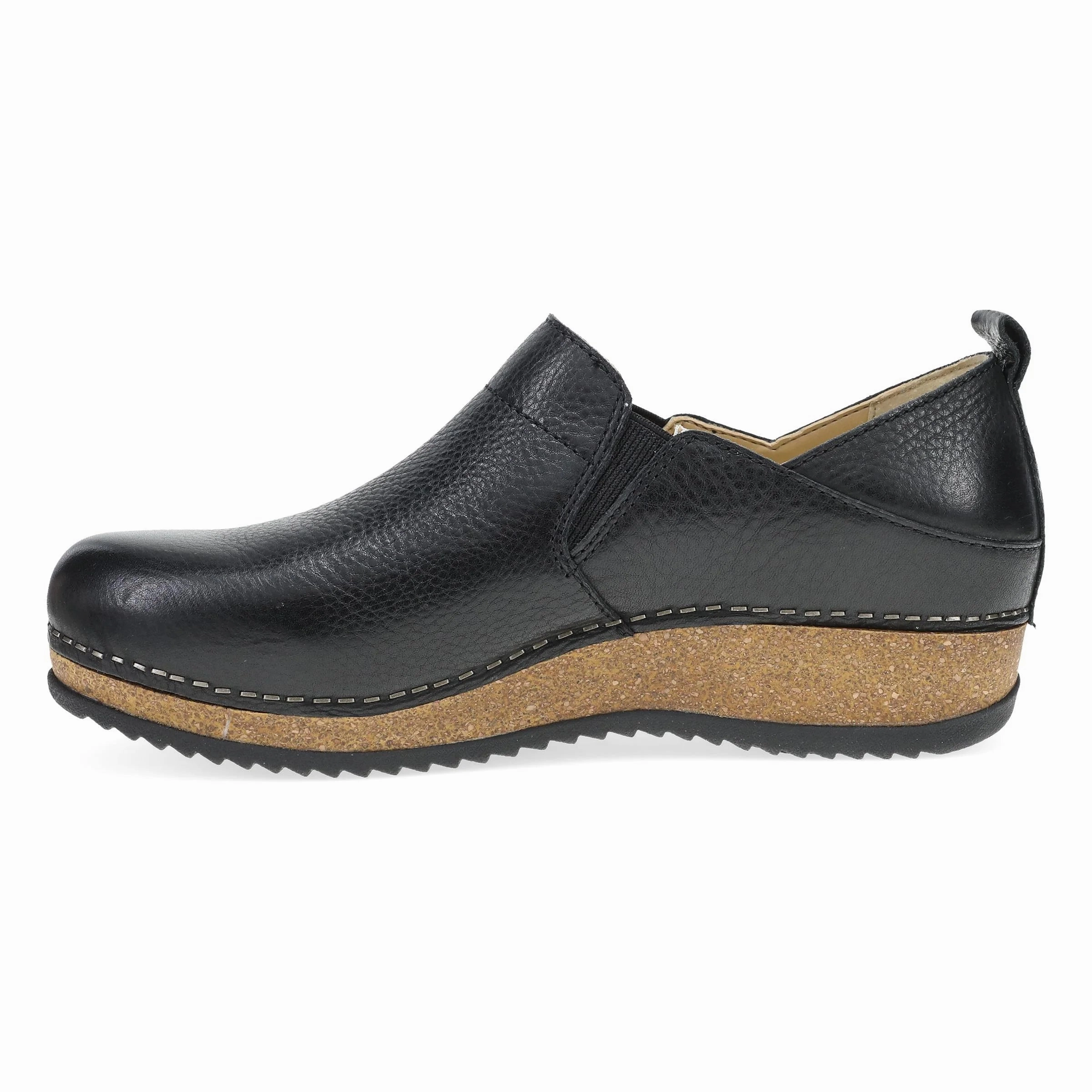 All Terrain Health Focused Dansko Women's Meara Slip-On Clog - Black Waxy Milled