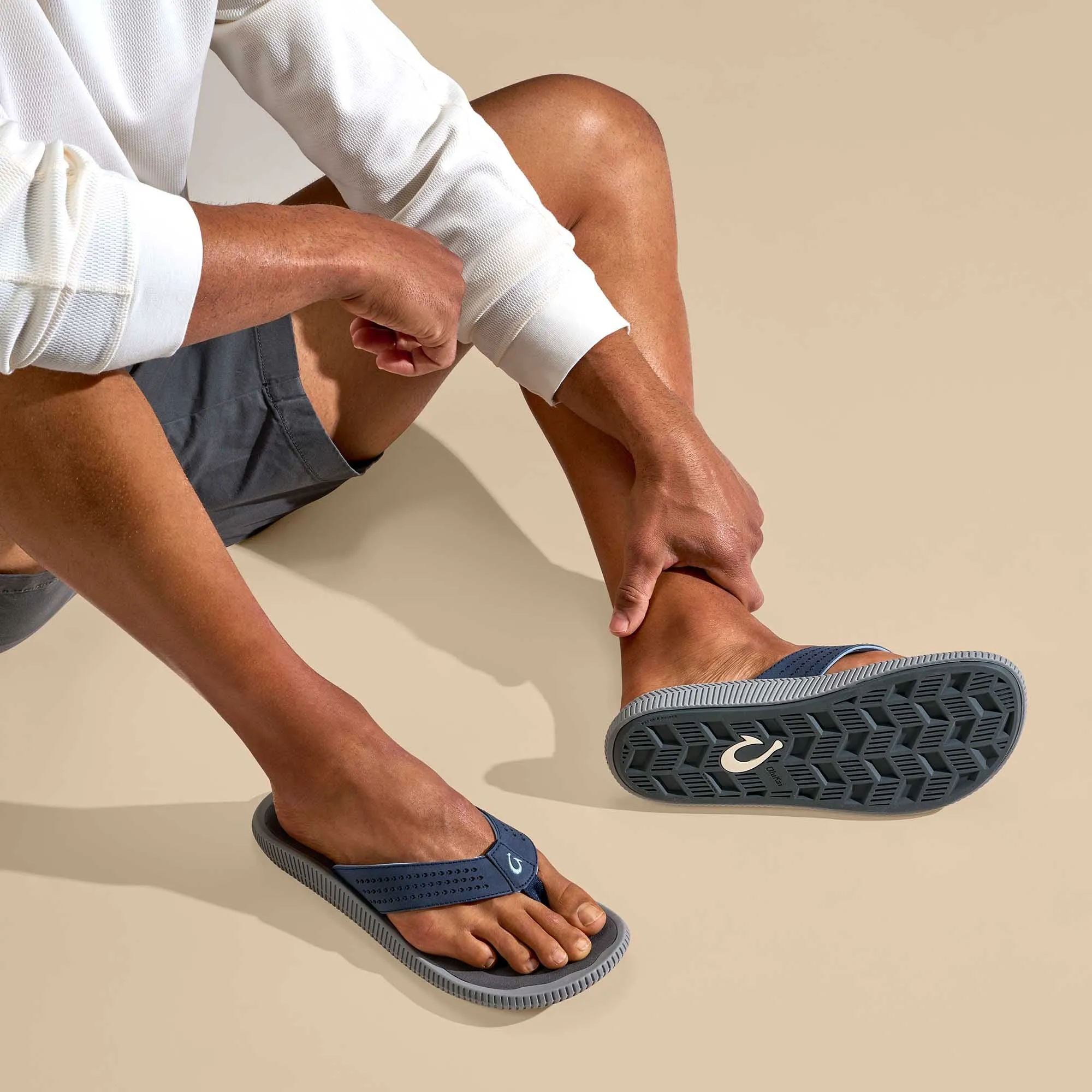 Timeless Footwear Ulele - Blue Depth / Charcoal Ergonomic Toe Post Design