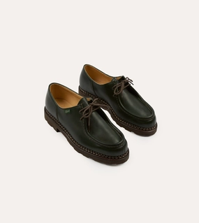 Gloss Finish Step Free Paraboot Michael Vert Leather Derby Shoe