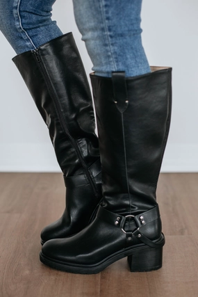 Haven't You Heard Boots - Black Zen Step Moisture Wicking Fabric