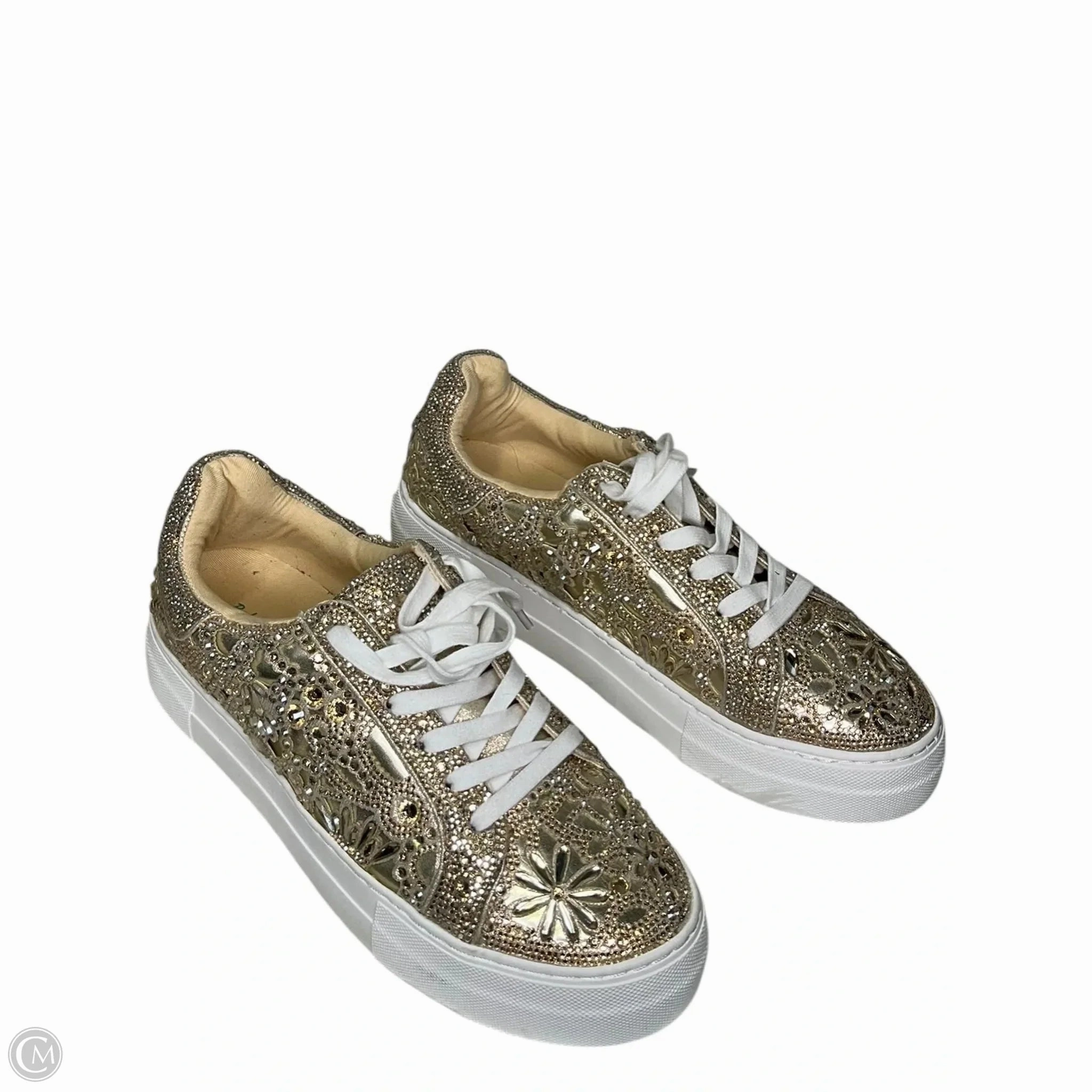 Shoes Sneakers By Betsey Johnson In Gold, Size: 10 Soft foam