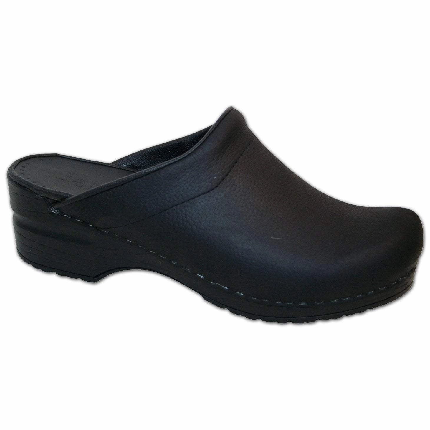 Karl Men's Oiled Leather Clog - Black On Trend River Cross