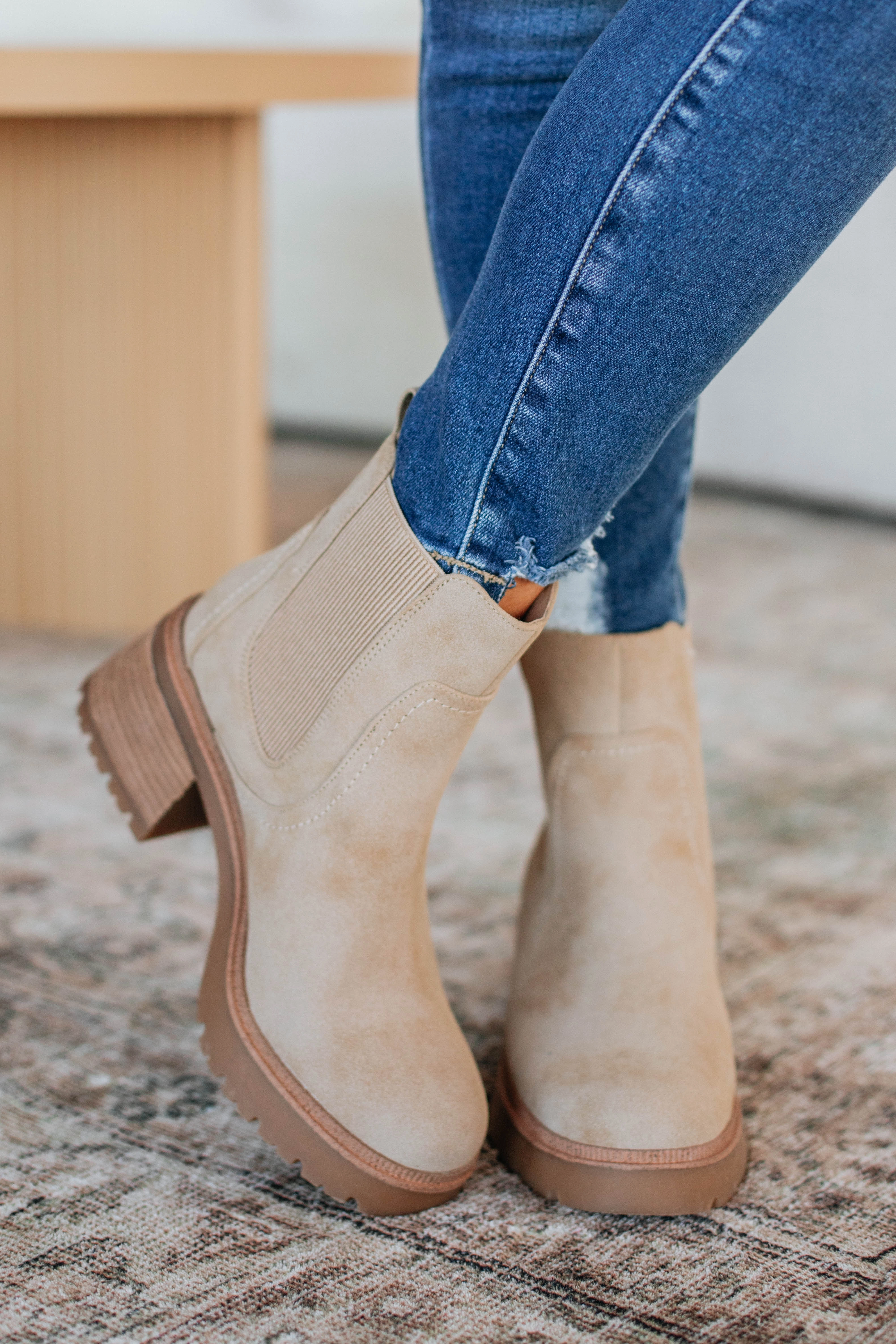 Summer Heat Sky Blue Making My Choice Boots - Sand