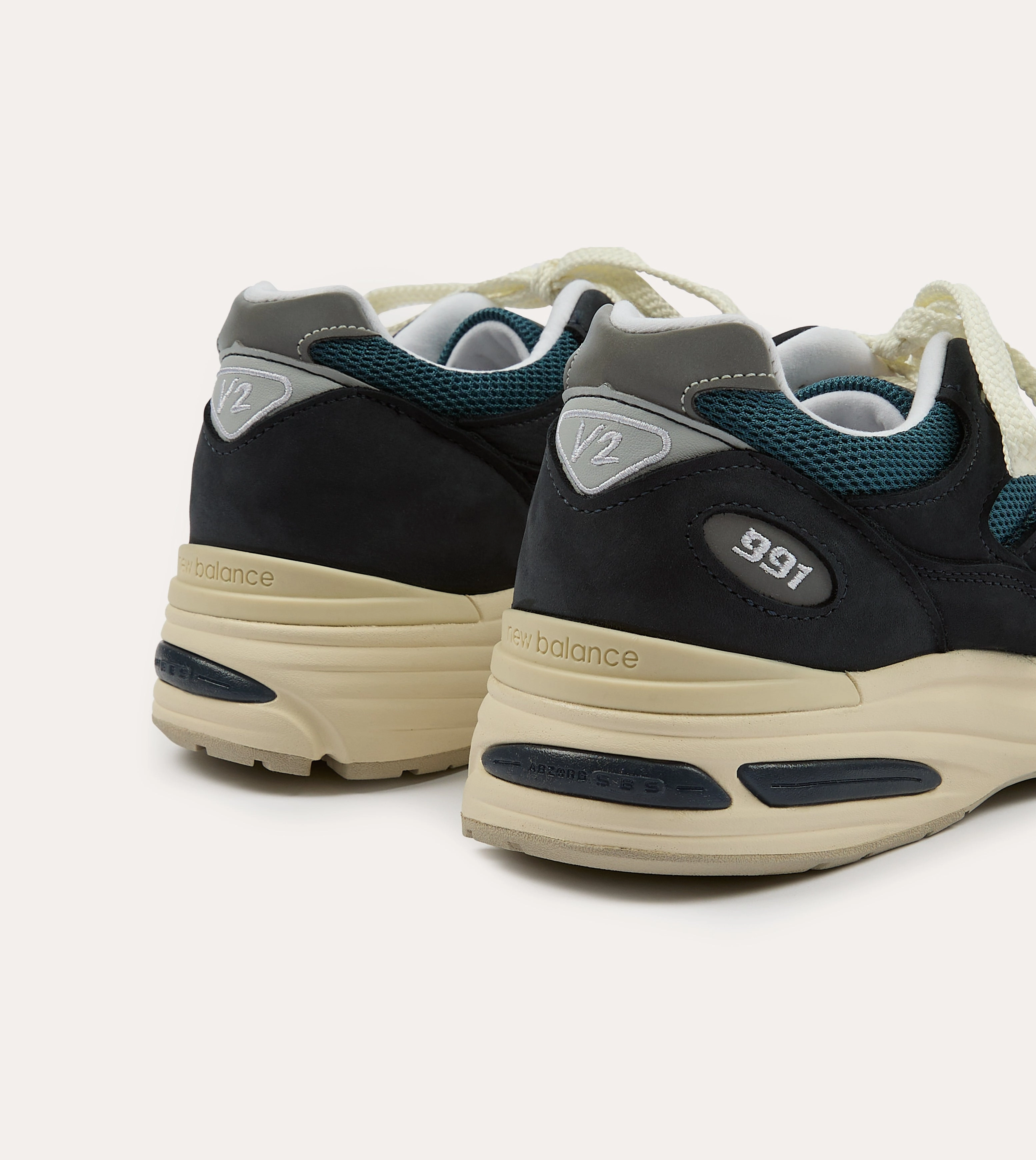 New Balance Navy 'Vintage Sport' Made in UK 991v2 Trainers Shine Bright Non Slip Tread