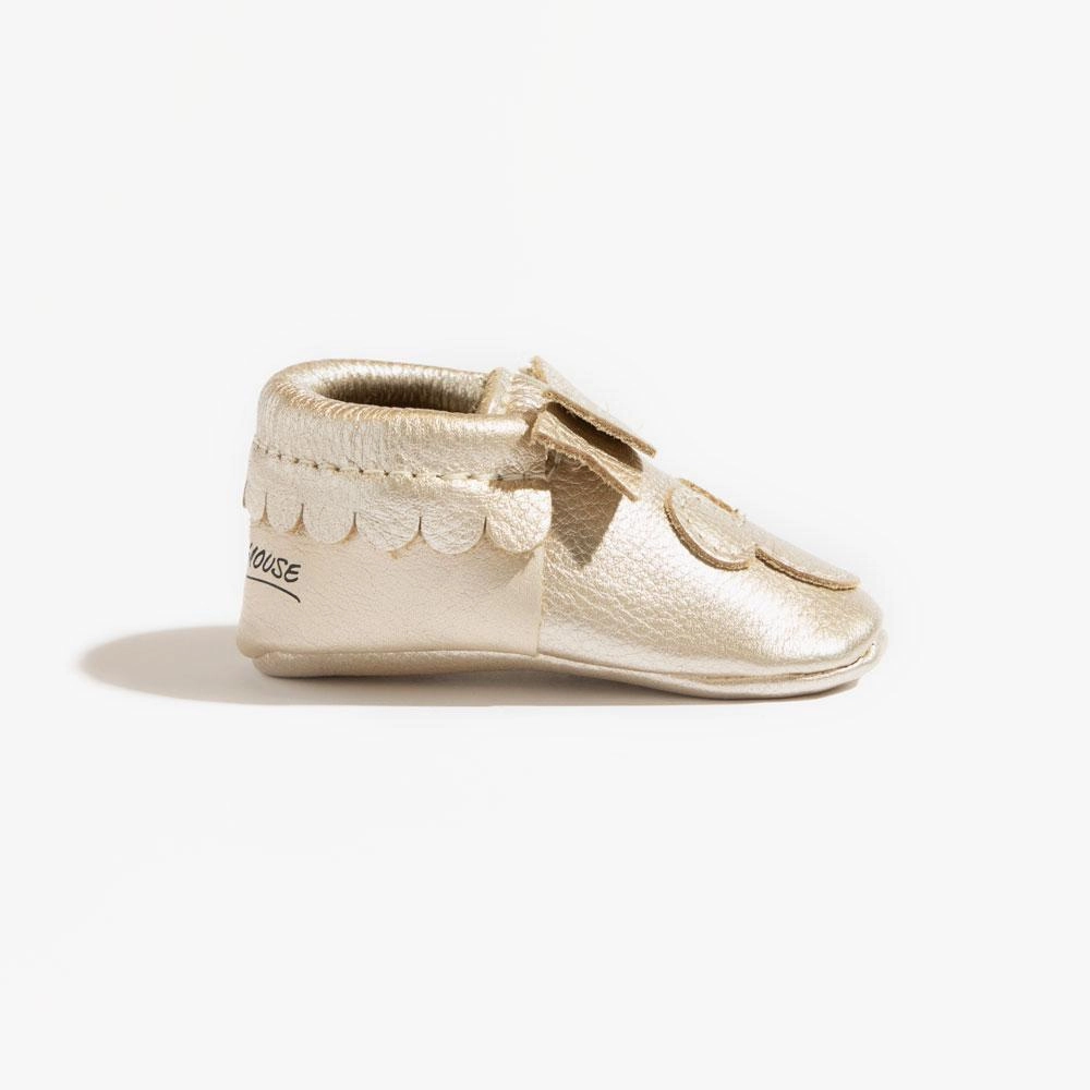 Platinum Mickey Mouse Bow Baby Shoe Anti Static Construction Impact Resistant Heel