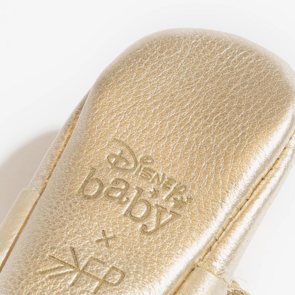 Cushioned Heel Counter Platinum Mickey Mouse Bow Baby Shoe