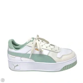 Shoes Sneakers By Puma In Green & White, Size: 8.5 Elastic Band