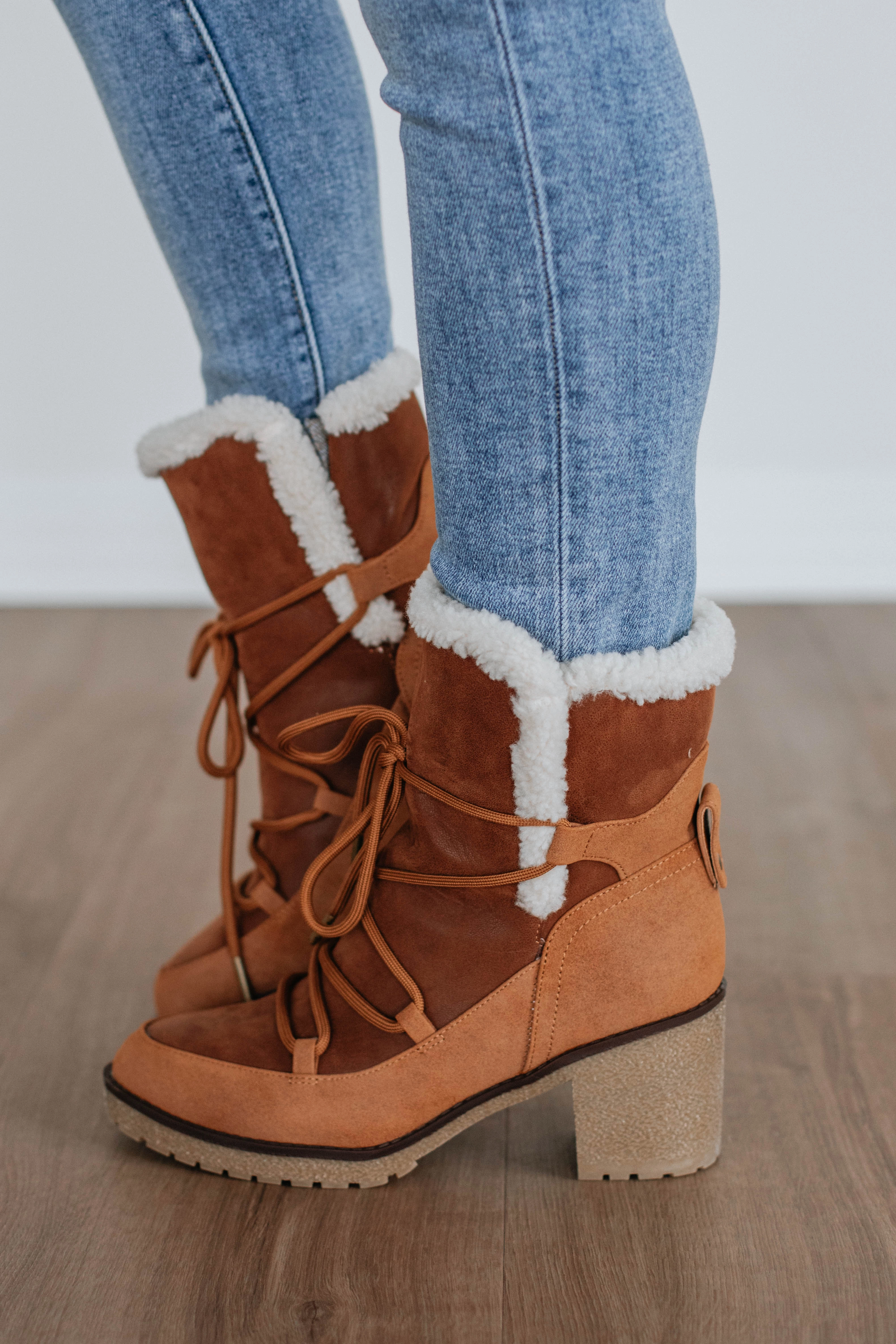 Embracing The Chill Boots - Cognac Moon Tone Morning Walk
