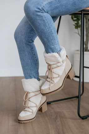 Embracing The Chill Boots - Taupe Shock absorption