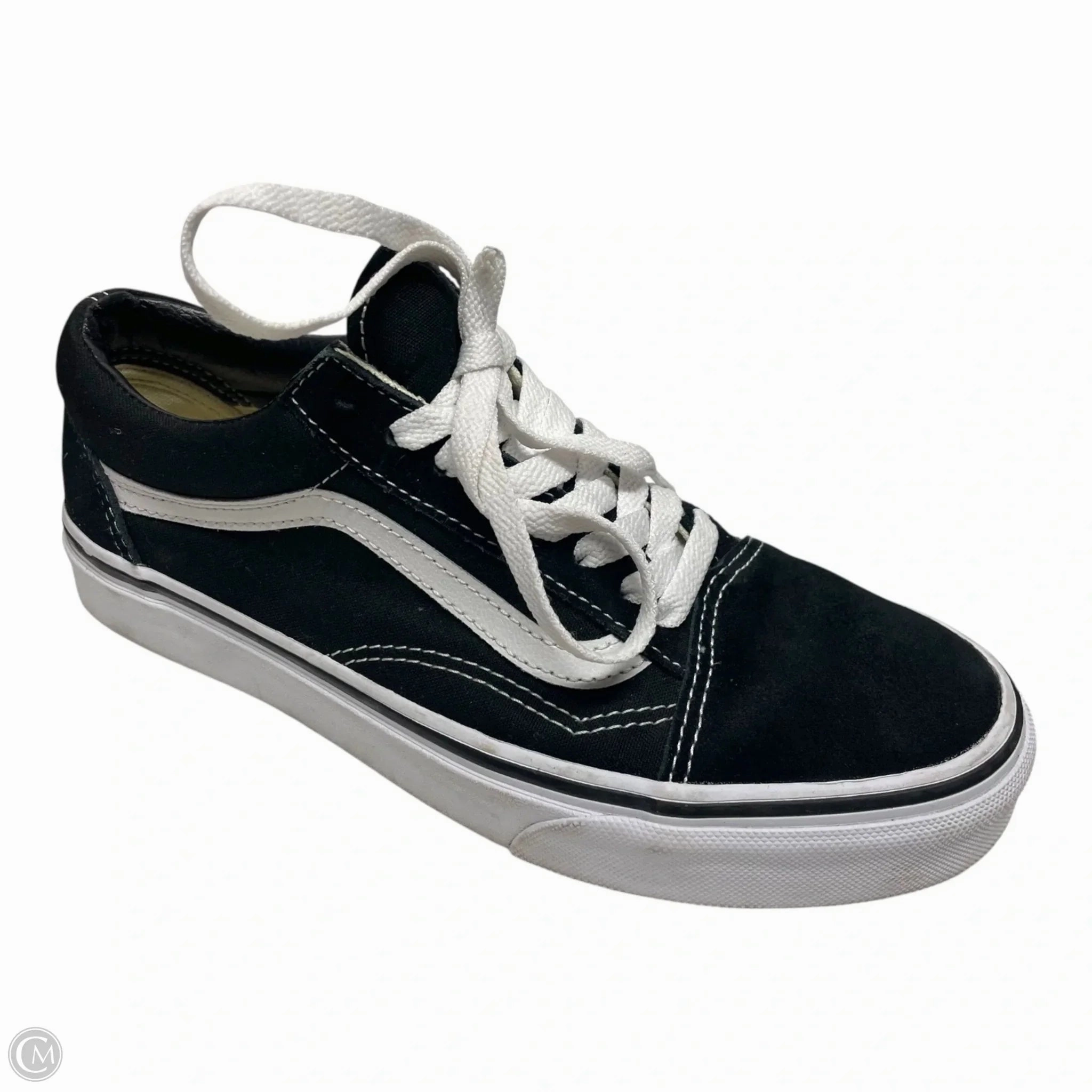 athletic style Basic Neutral Shoes Sneakers By Vans In Black & White, Size: 8