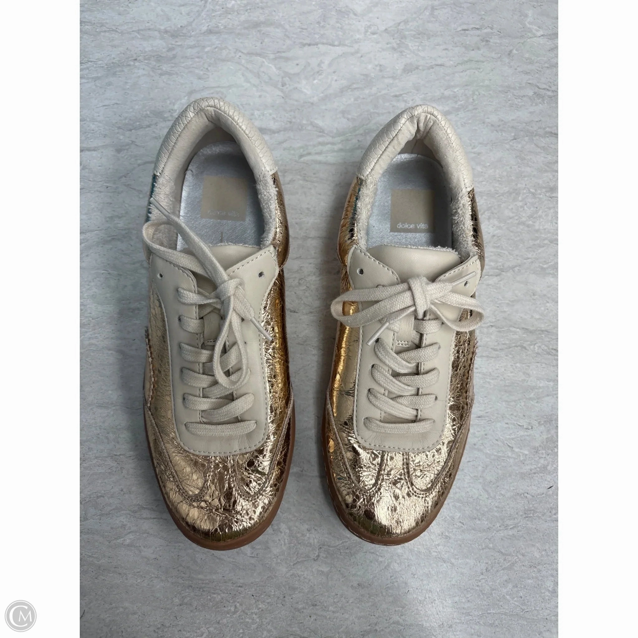 Perimeter Cushioning Stitch Free Construction Shoes Sneakers By Dolce Vita In Gold, Size: 7.5