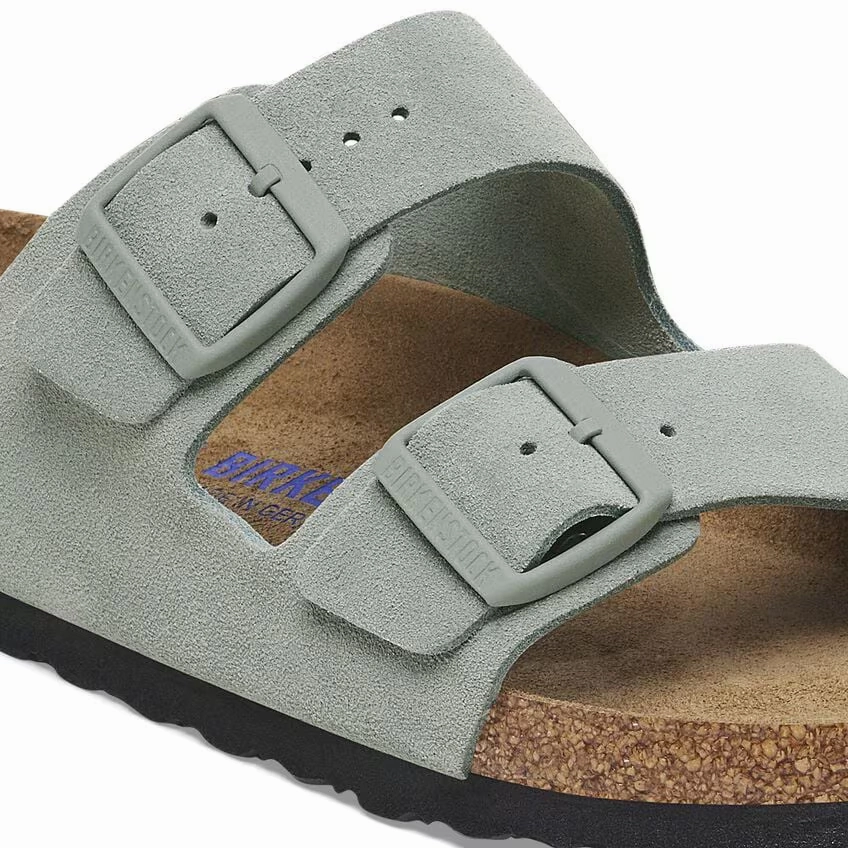 Birkenstock Women's Arizona Soft Footbed Sandal - Pure Sage flexible sole shoes Versatile Adventure Shoes