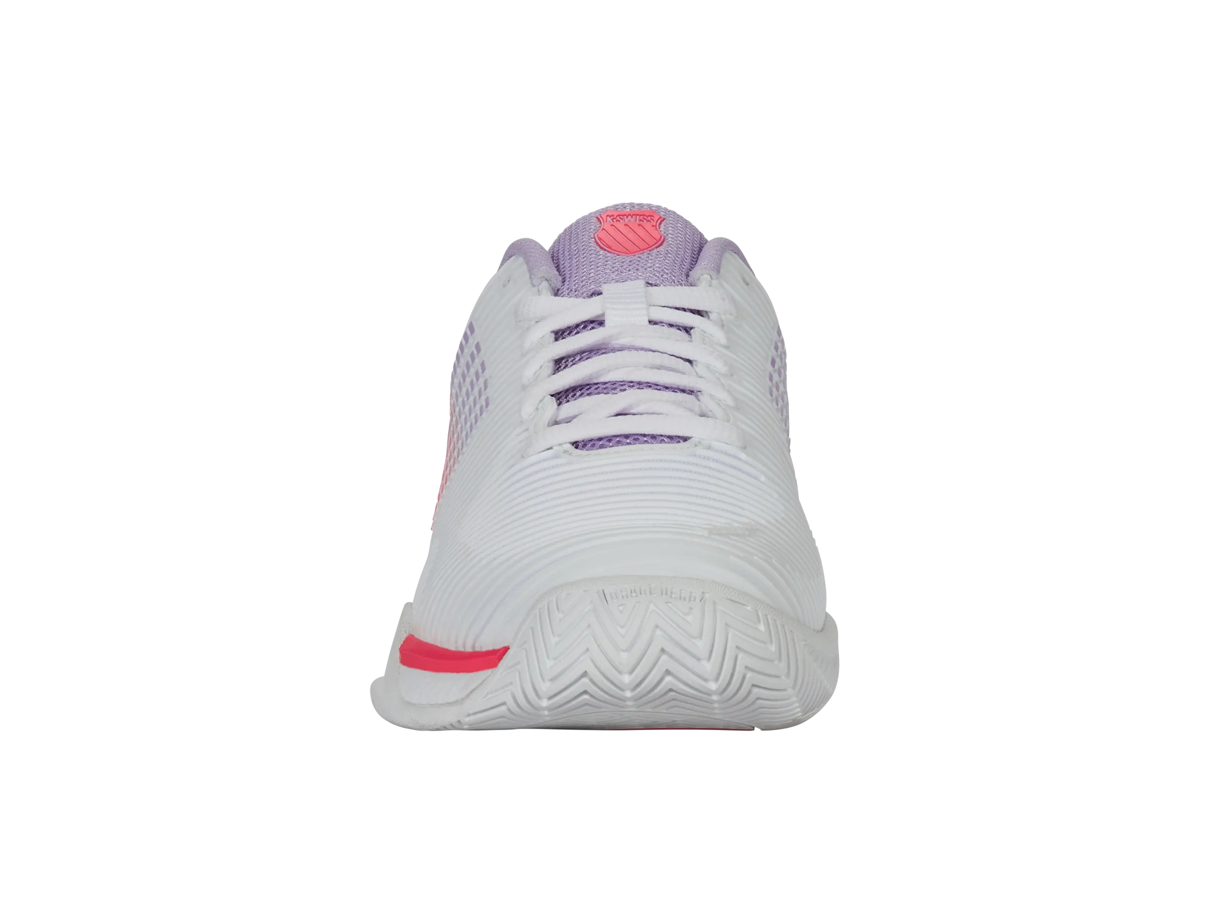 96807-182-W | HYPERCOURT EXPRESS 2-WIDE | WHITE/ORCHID PETAL/NEON BLAZE Shockproof Court Fast
